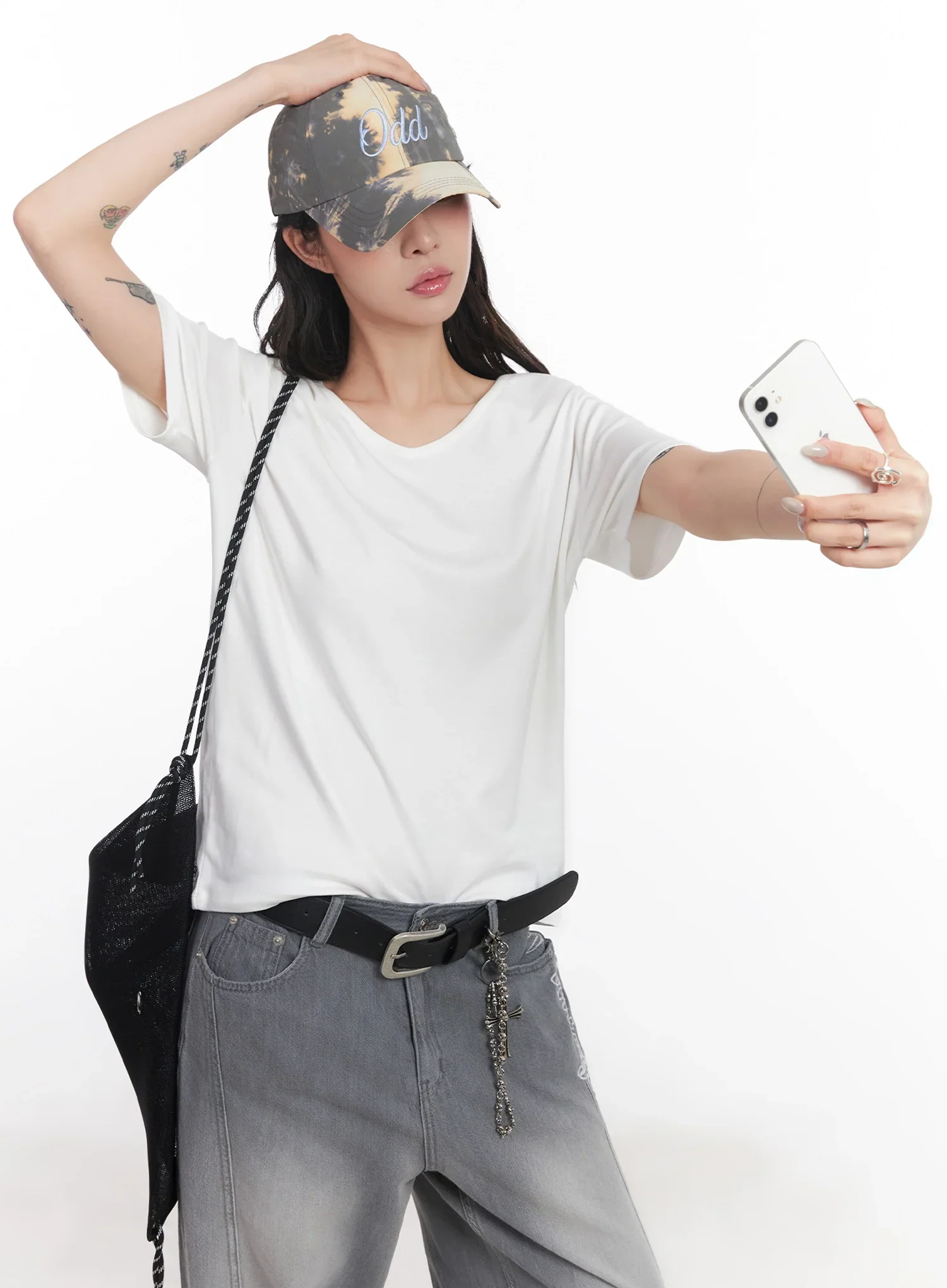 U-Neck Loose-Fit T-Shirt IC503 - Image 26