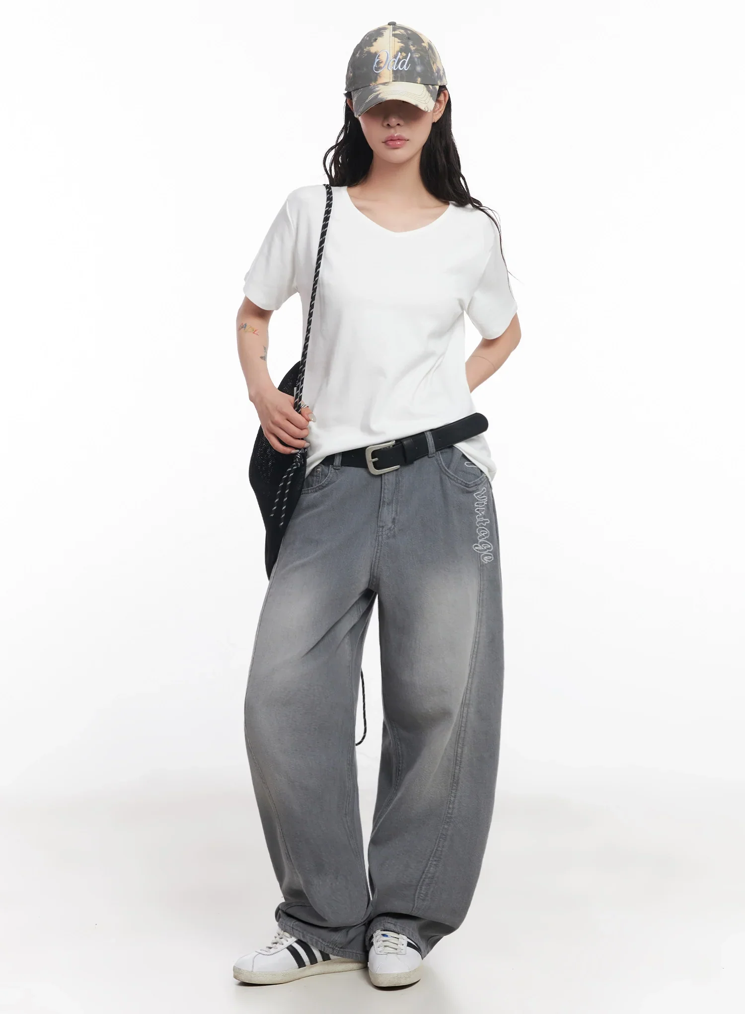 U-Neck Loose-Fit T-Shirt IC503 - Image 30
