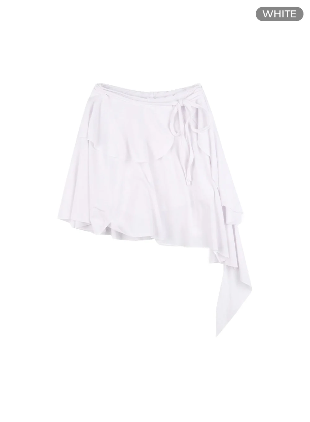 Unbalanced Bowknot Detail Cotton Mini Skirt OM426 - Image 7