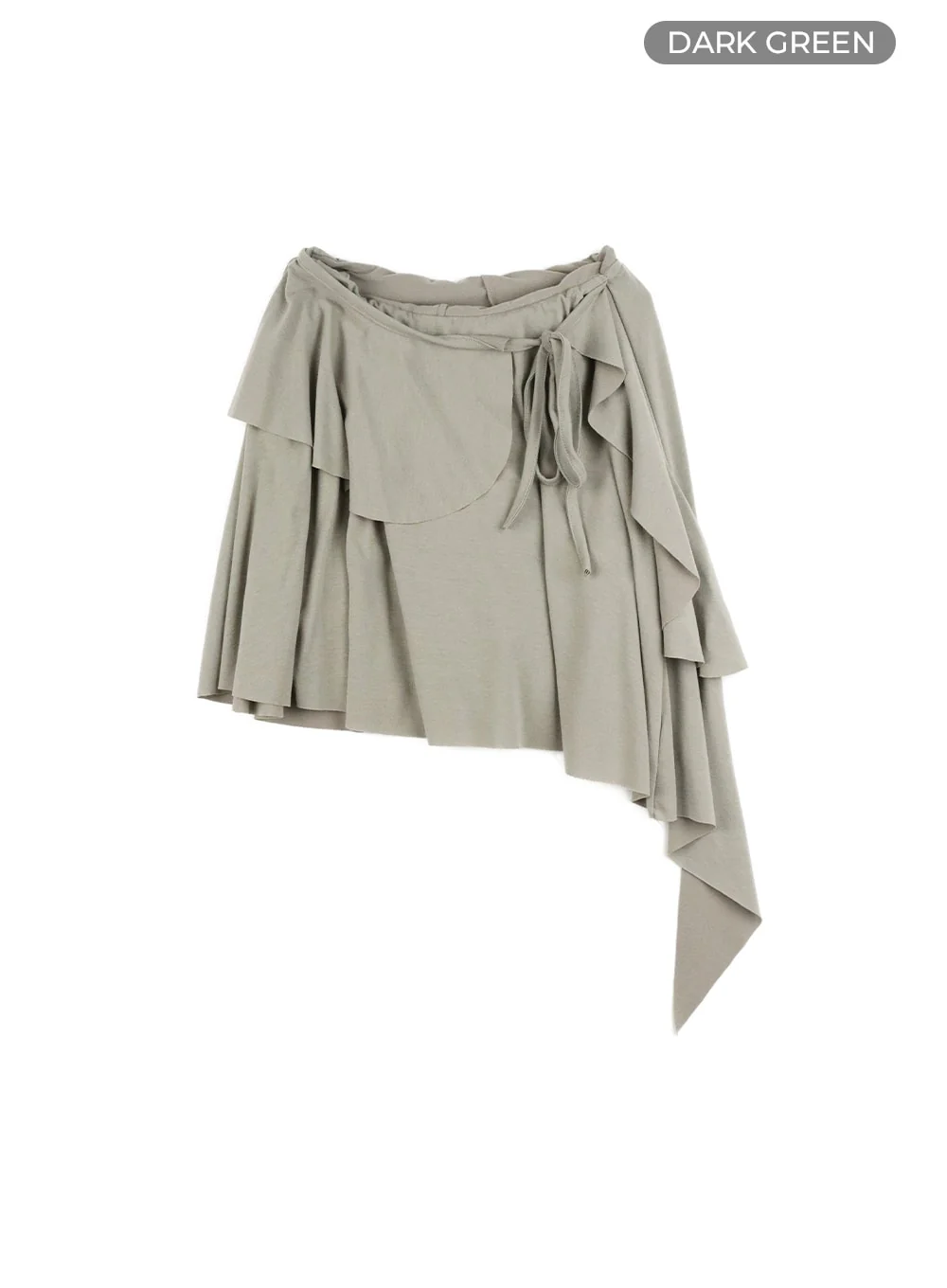 Unbalanced Bowknot Detail Cotton Mini Skirt OM426 - Image 8