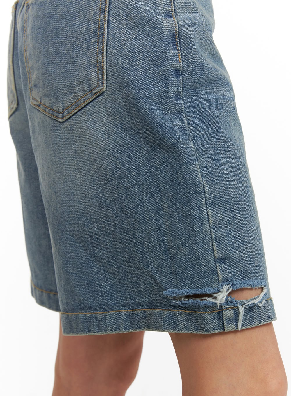 Unbalanced Destroyed Hem Bermuda Jorts CY423 - Image 3