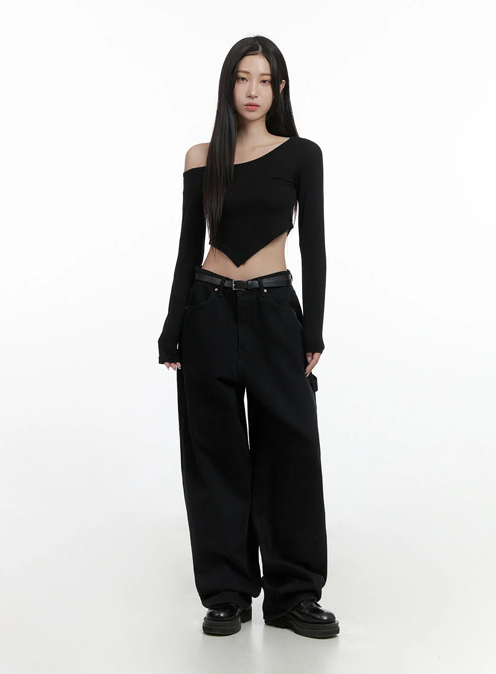 Unbalanced One-Shoulder Crop Top CS430 - Image 2