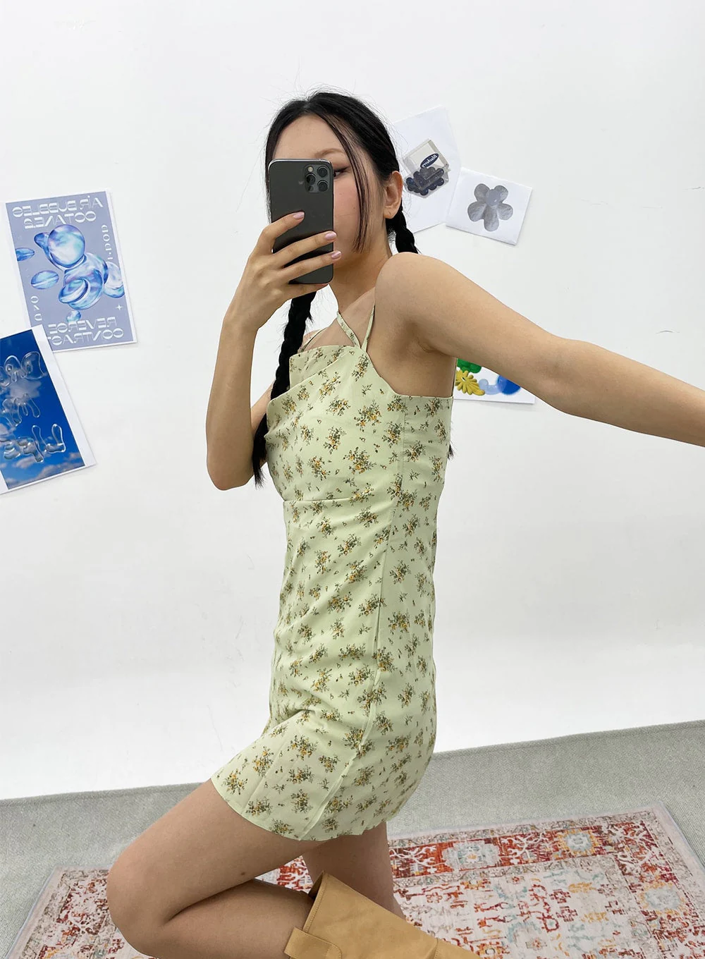 Unbalanced Strap Mini Dress CY308 - Image 6
