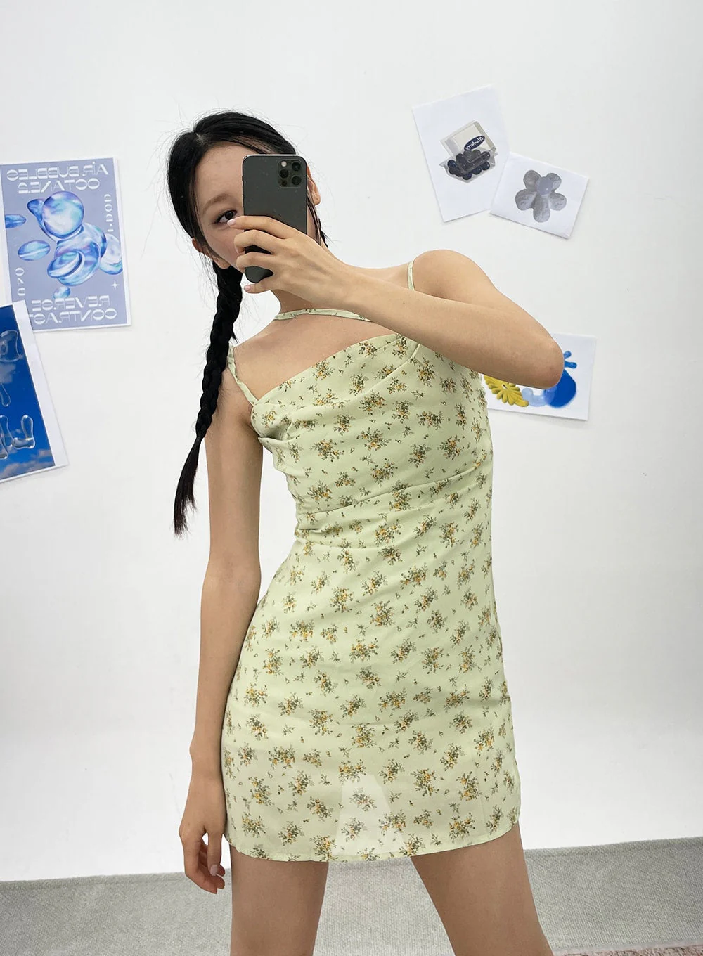 Unbalanced Strap Mini Dress CY308 - Image 8