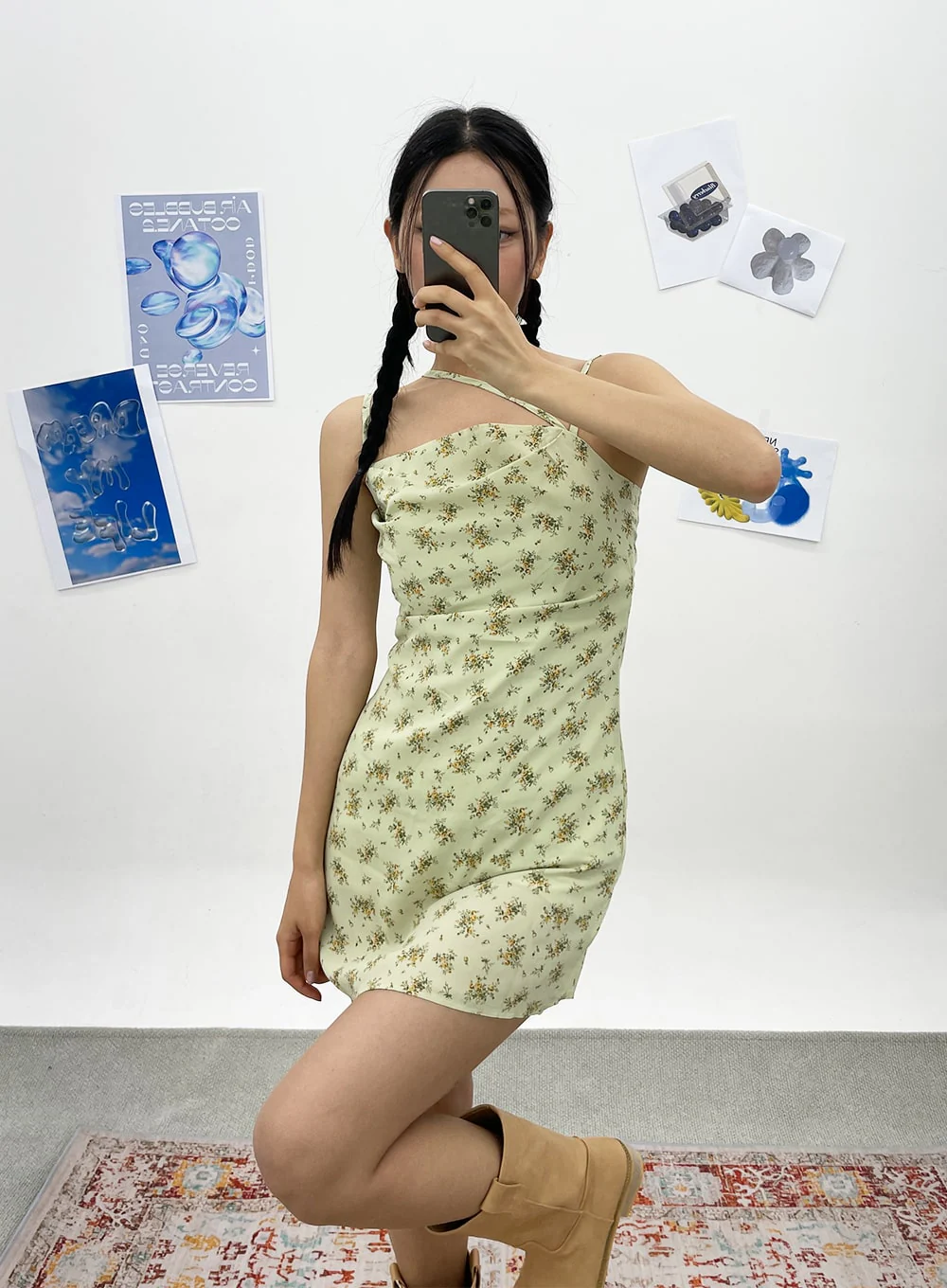 Unbalanced Strap Mini Dress CY308 - Image 9