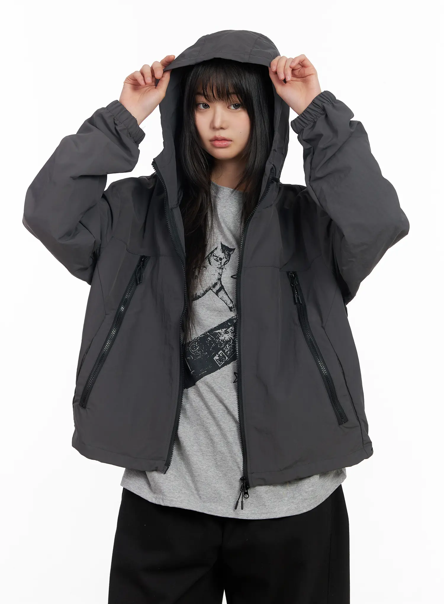 Unisex Oversized Zip-Up Windbreaker CM513 - Image 2