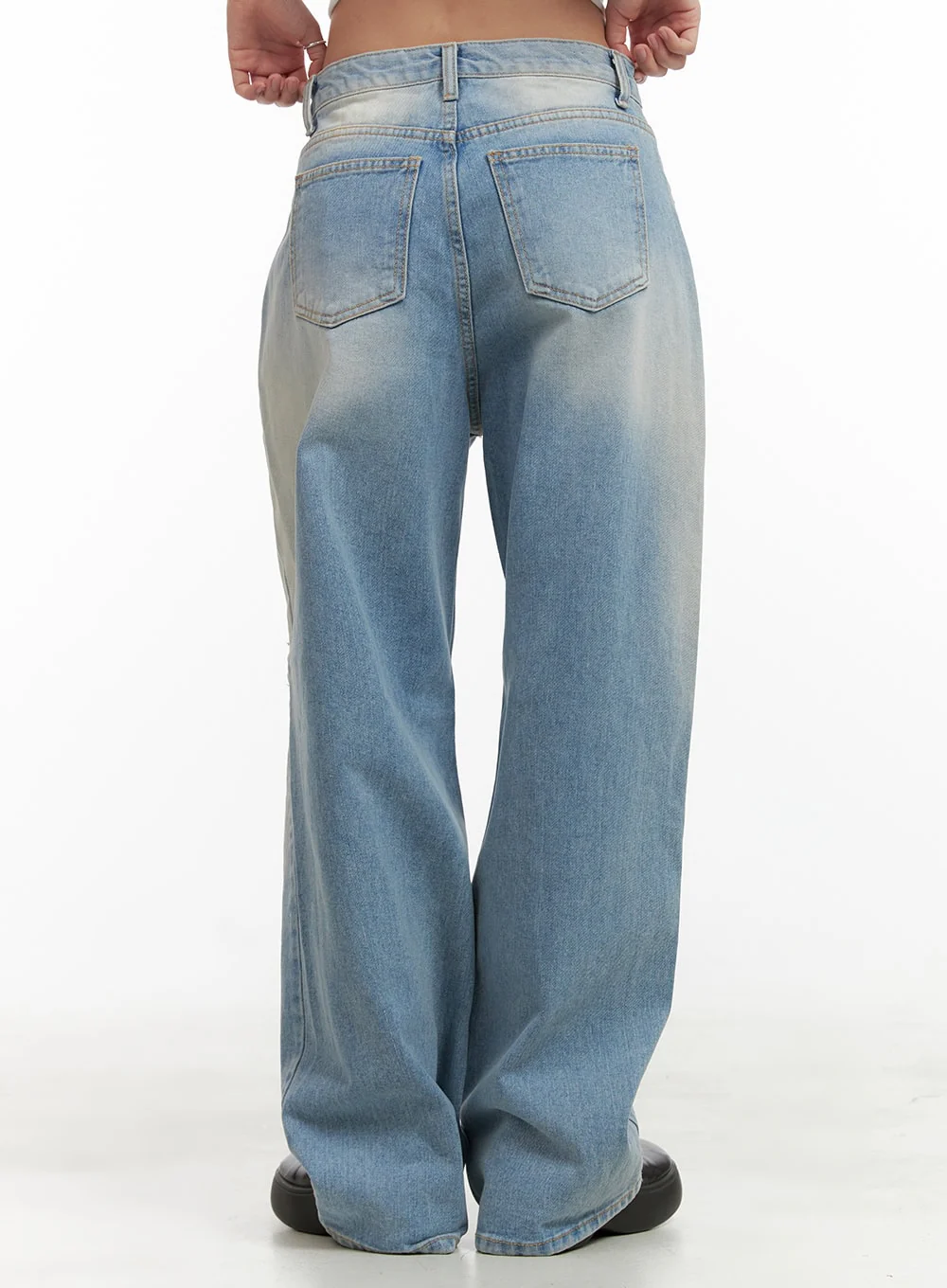 Urban Washed Ripped Baggy Jeans CU405 - Image 6