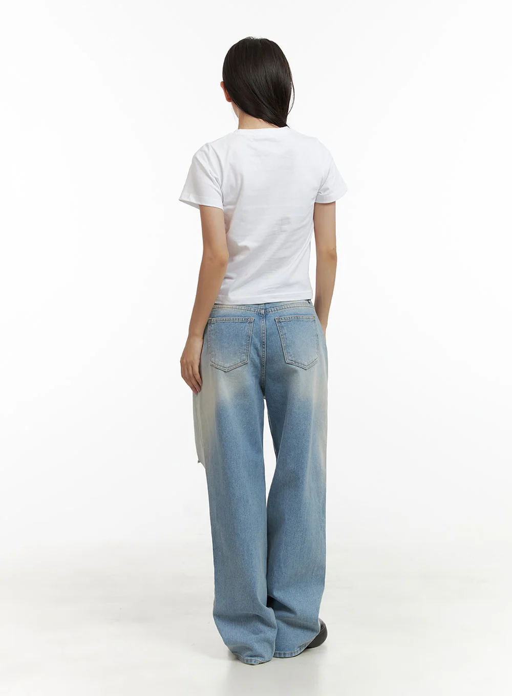Urban Washed Ripped Baggy Jeans CU405 - Image 7