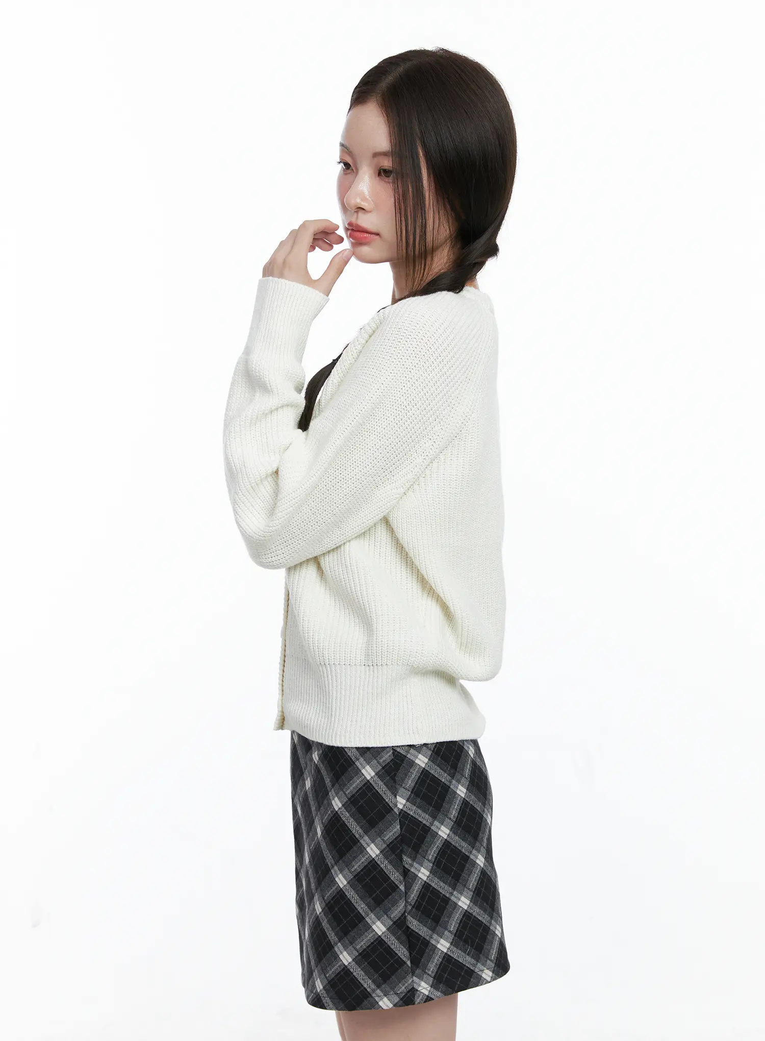 V-Neck Button Knit Cardigan CO506 - Image 6