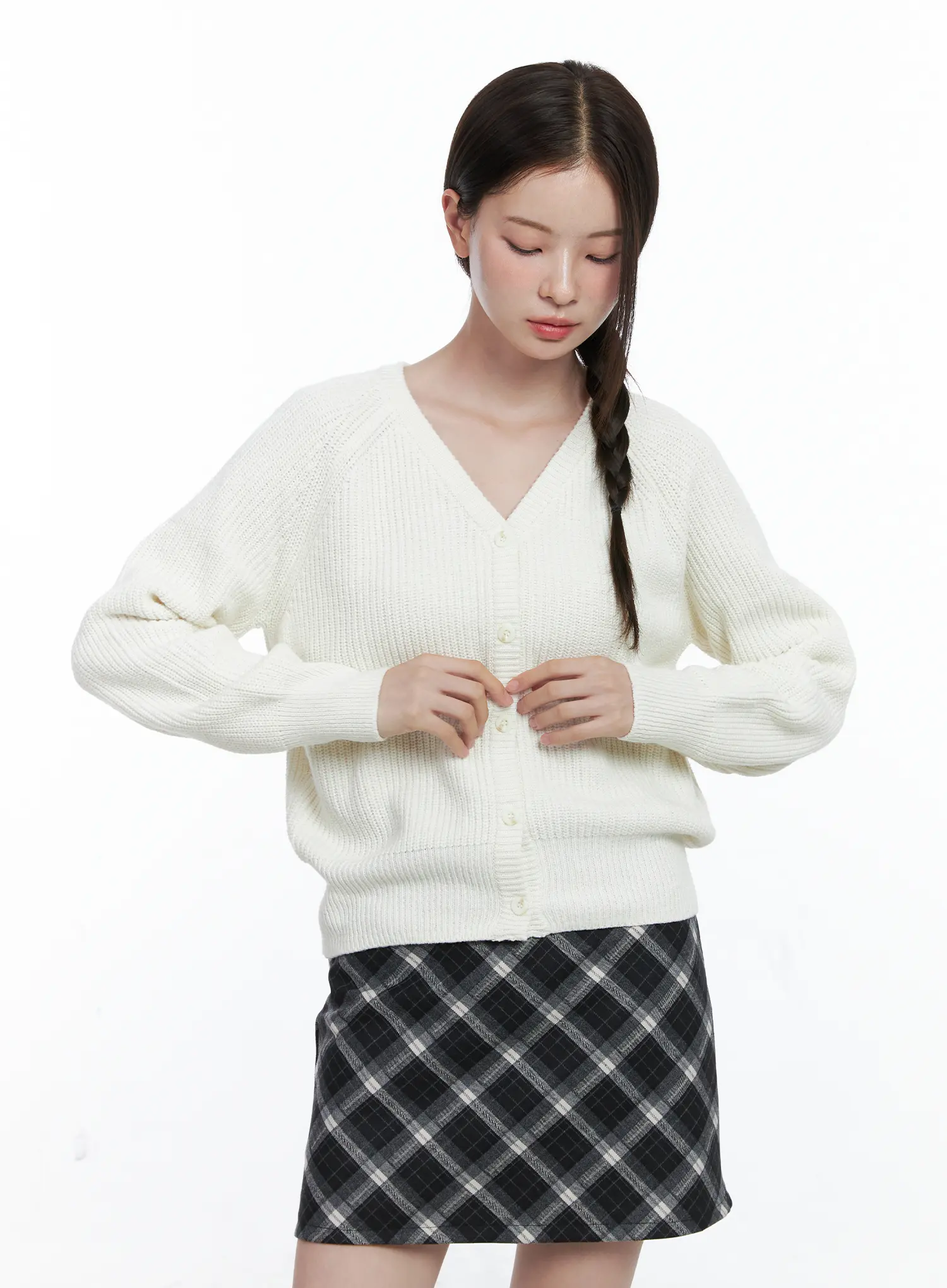 V-Neck Button Knit Cardigan CO506 - Image 8