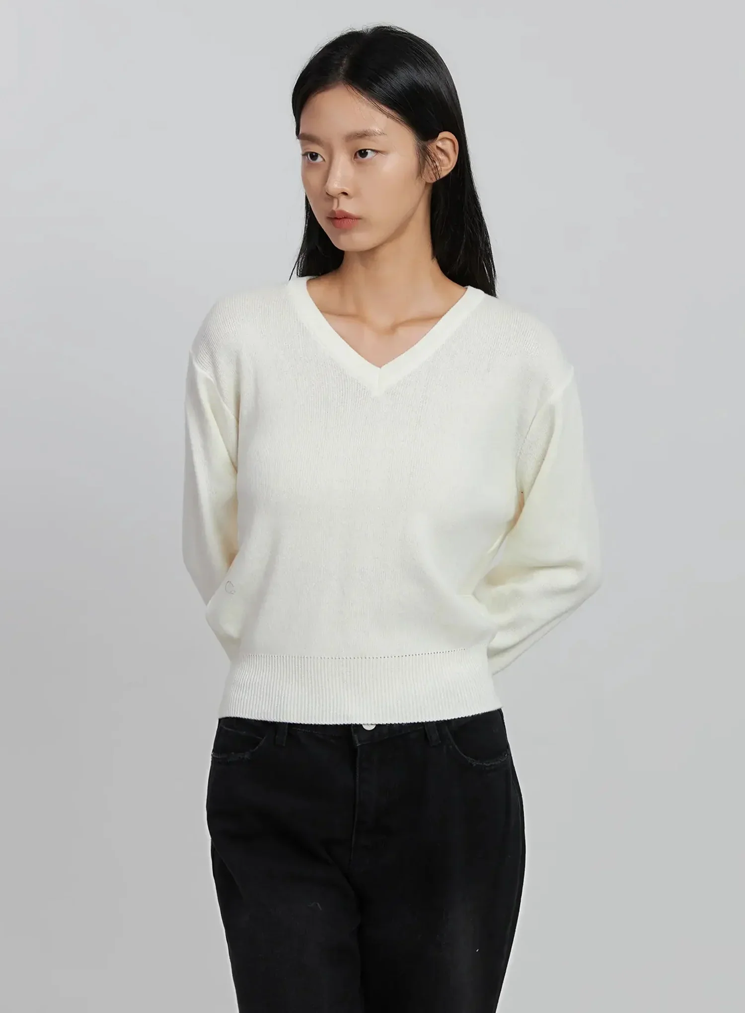 V-Neck Knit Sweater ID516 - Image 12