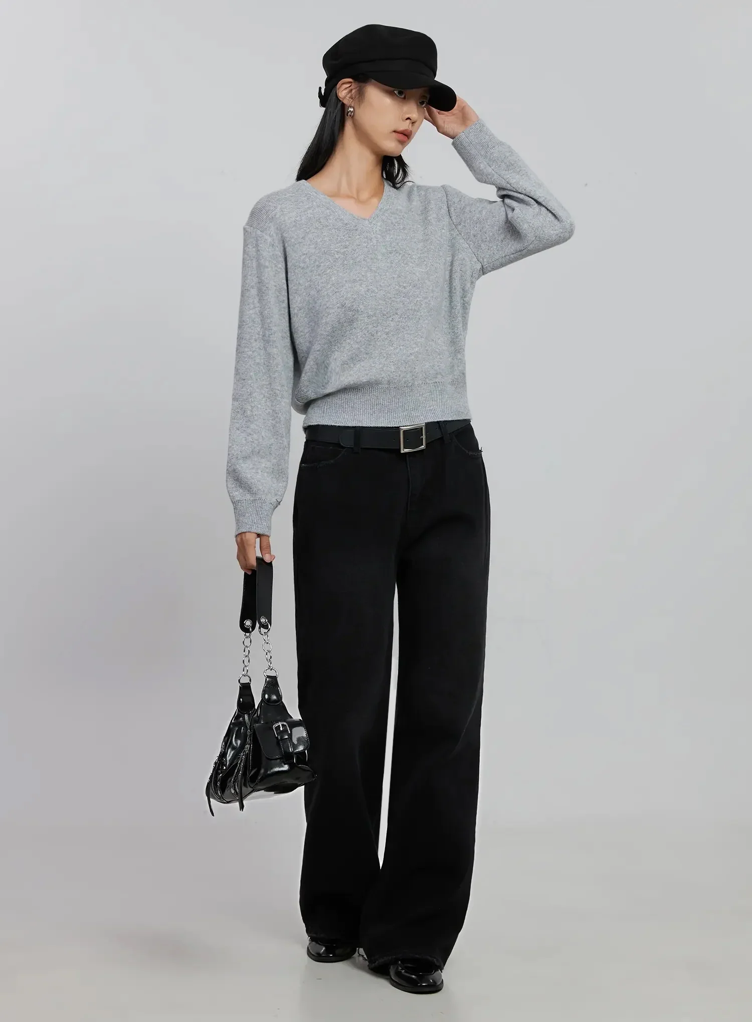 V-Neck Knit Sweater ID516 - Image 2