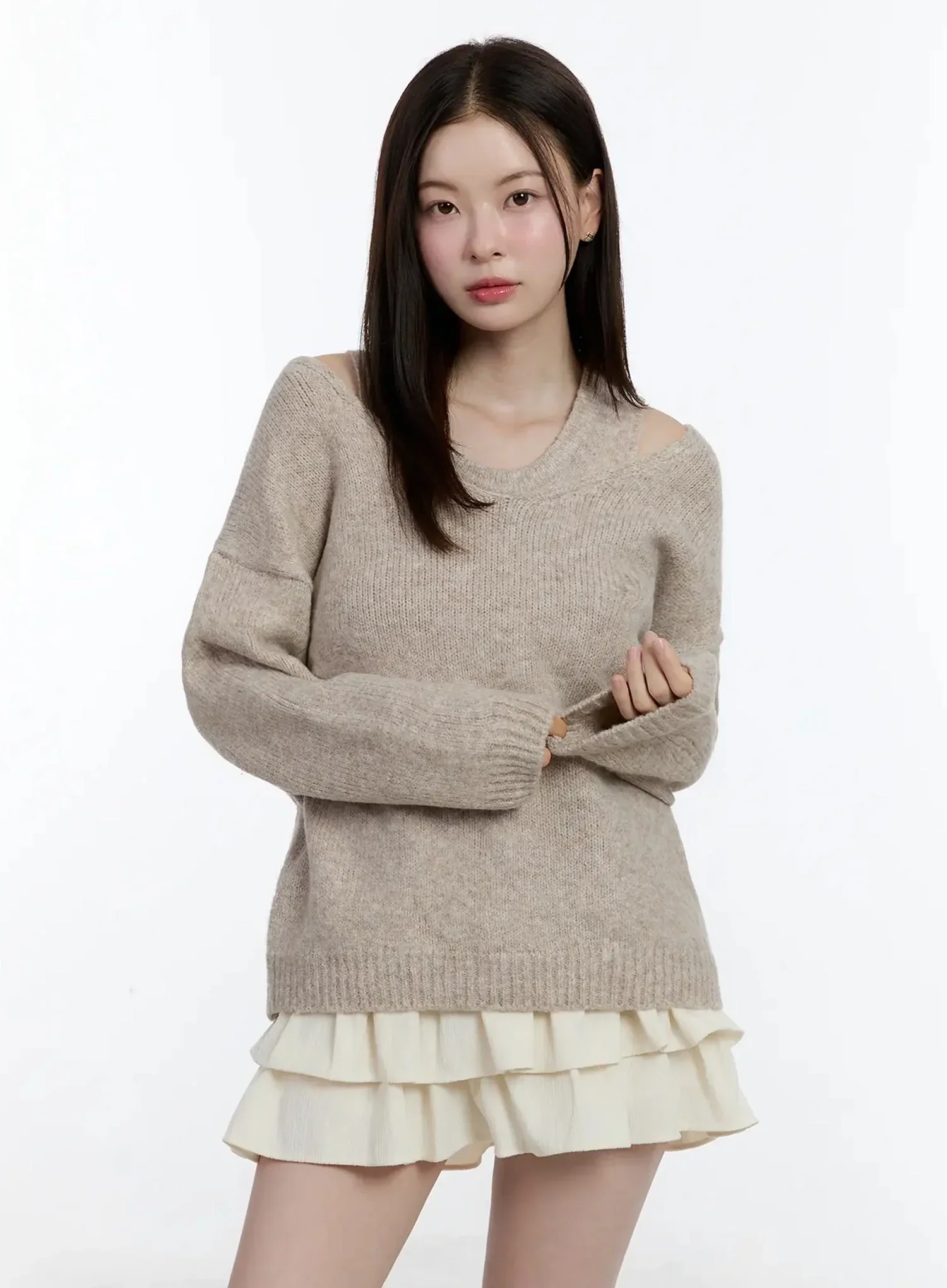 V-Neck Knit Tank and Sweater Set ID526 - Image 14