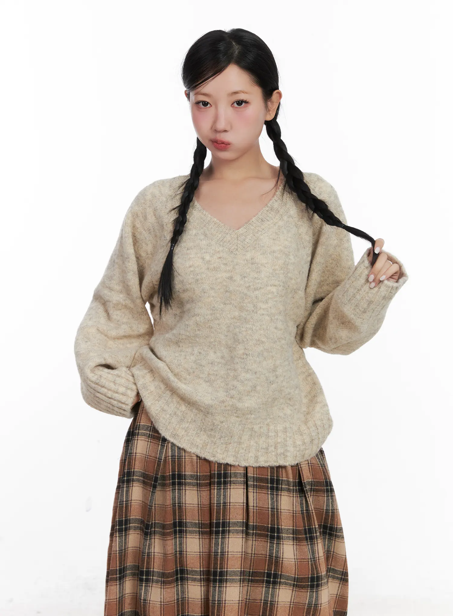 V-Neck Long Sleeve Sweater CN528 - Image 10