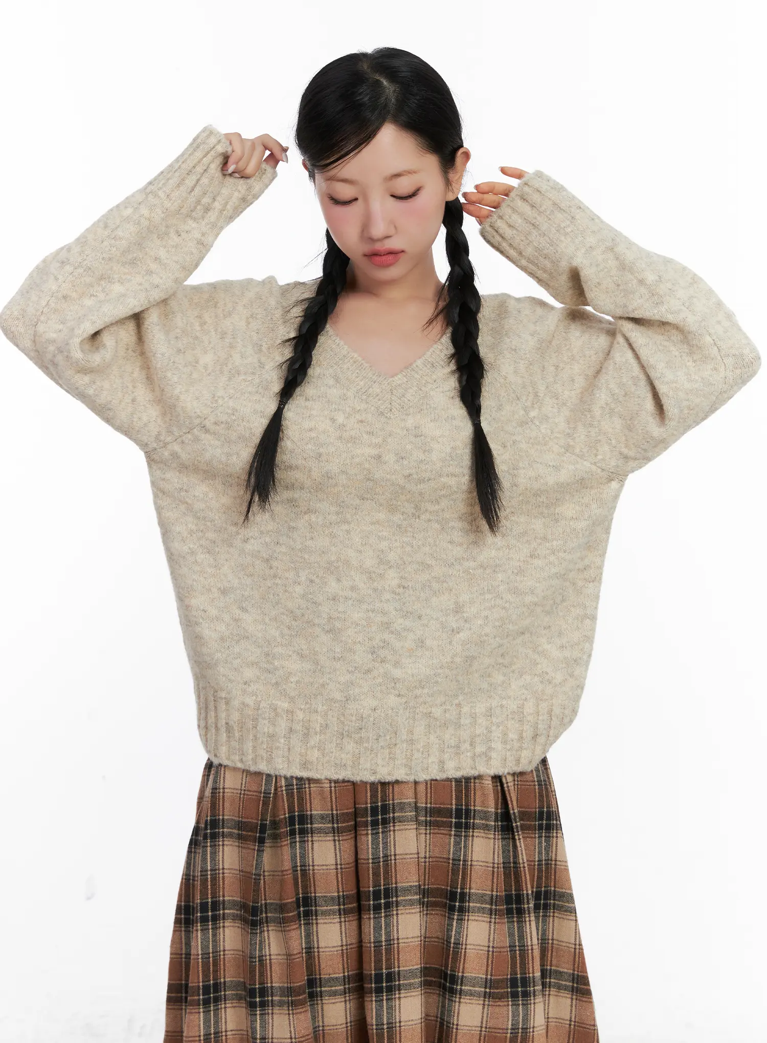 V-Neck Long Sleeve Sweater CN528 - Image 2