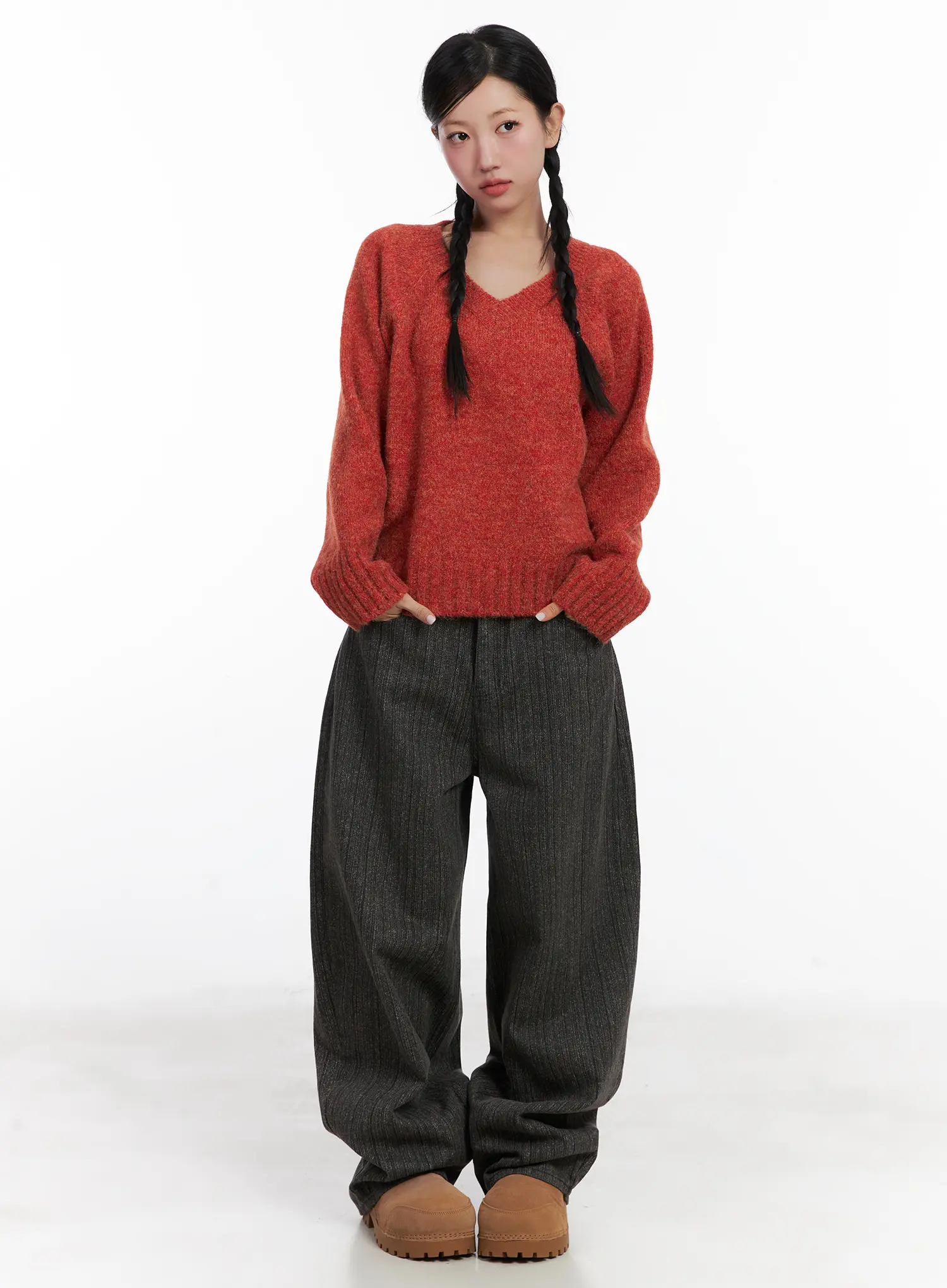 V-Neck Long Sleeve Sweater CN528 - Image 3