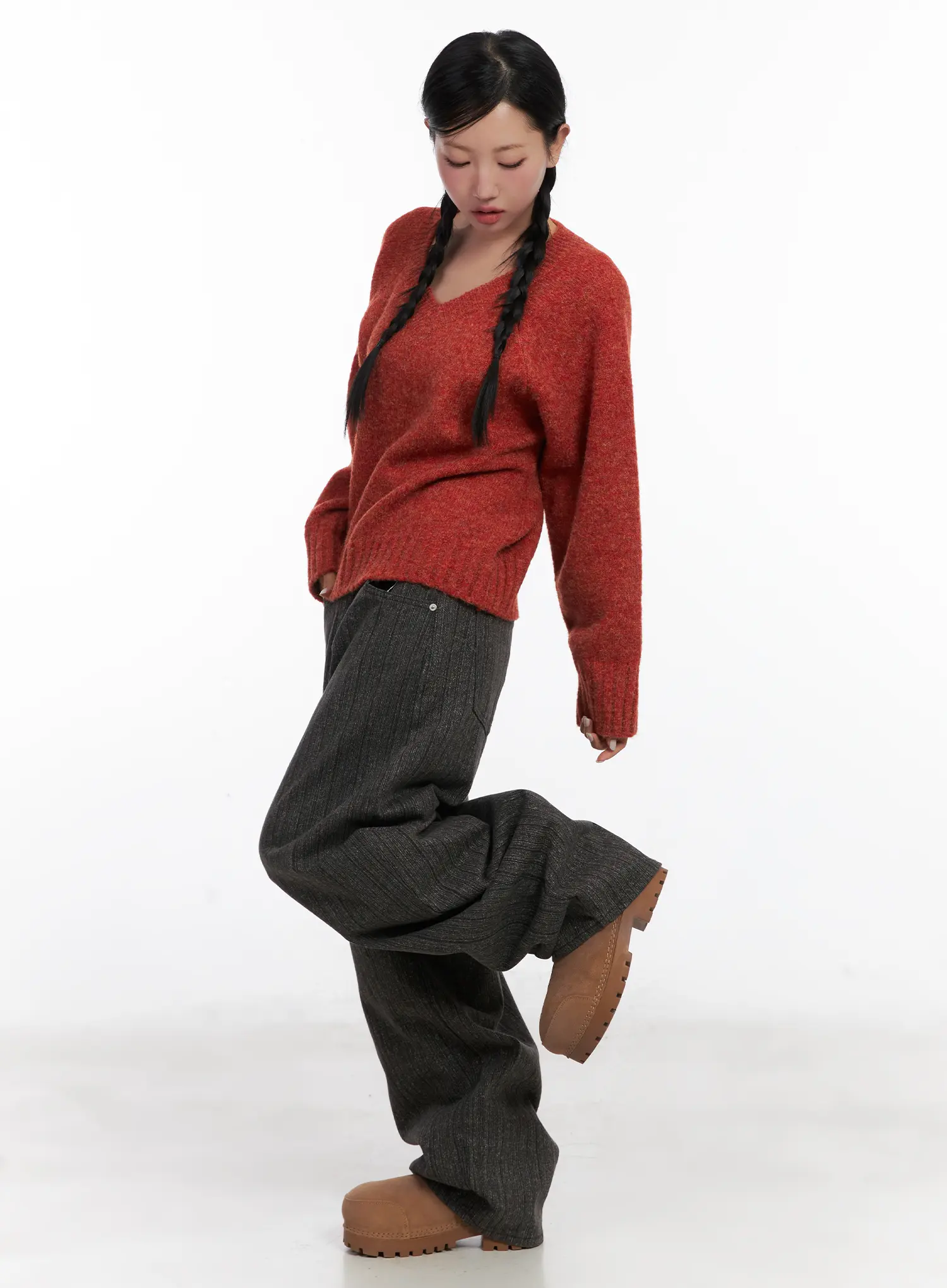 V-Neck Long Sleeve Sweater CN528 - Image 4