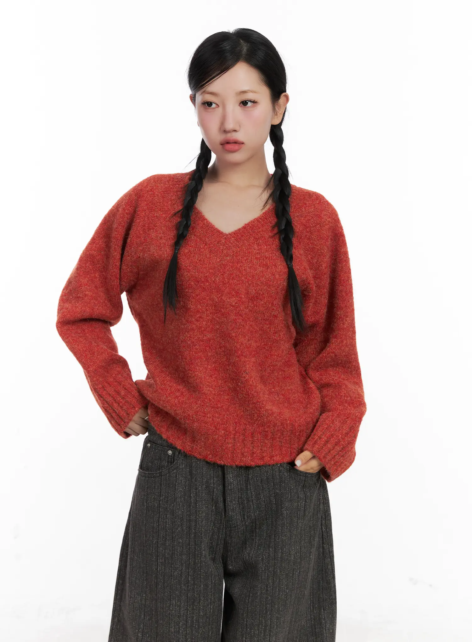V-Neck Long Sleeve Sweater CN528 - Image 9