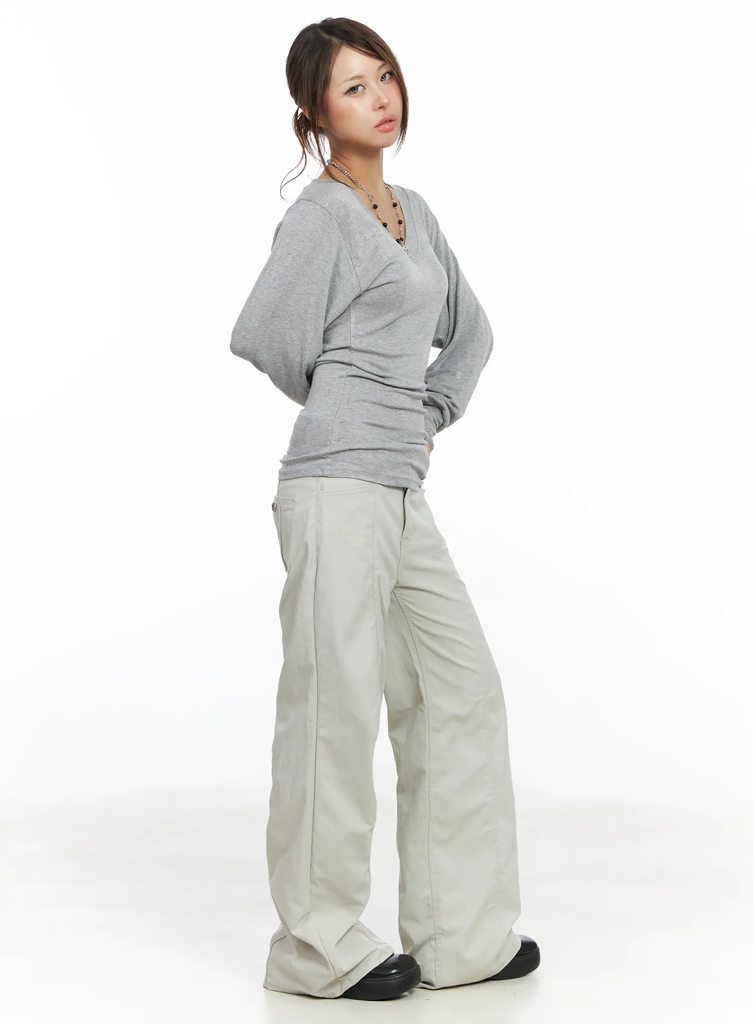 V-Neck Long Sleeve Tee CF512 - Image 9