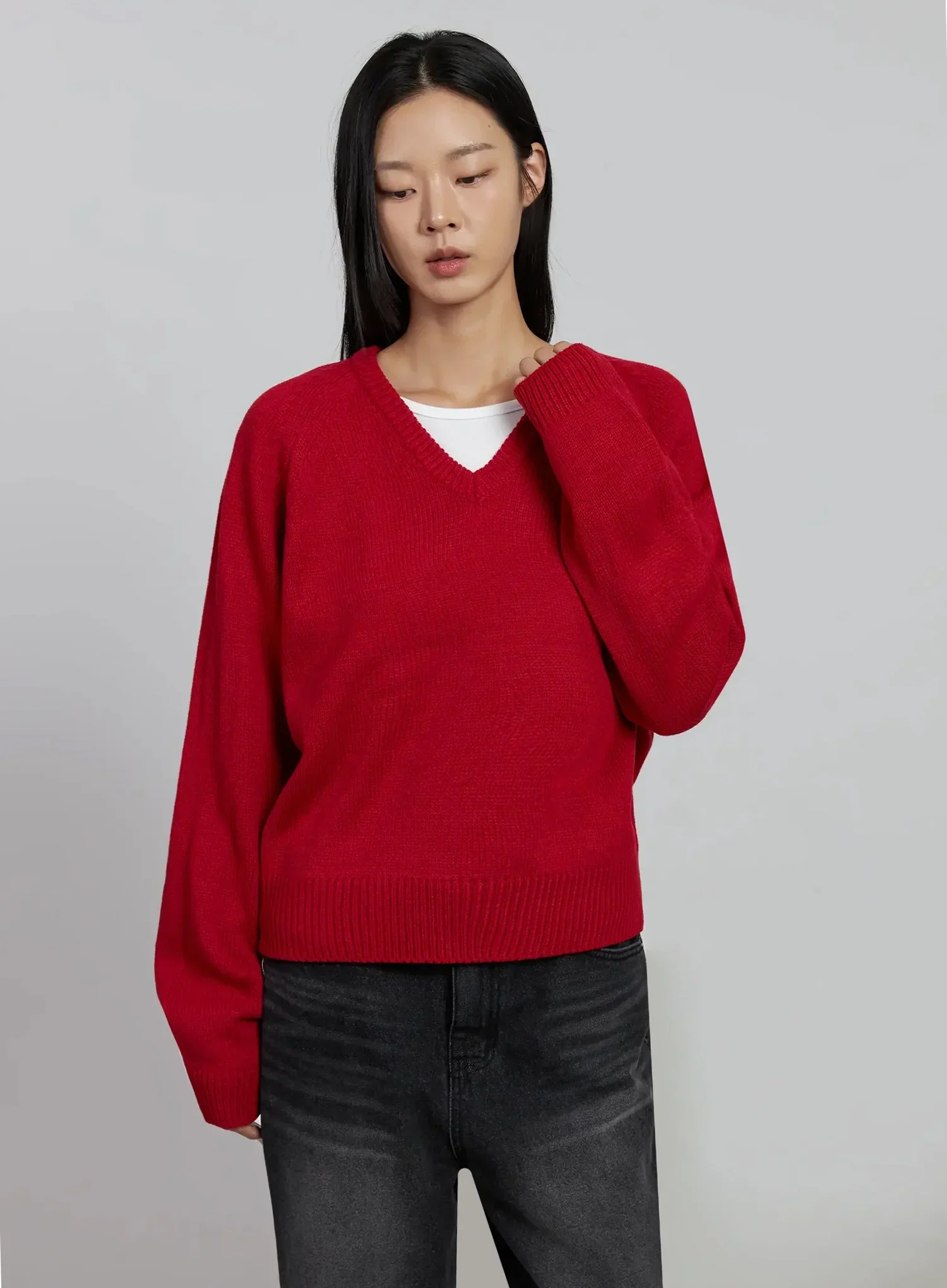 V-Neck Oversized Knit Sweater IM520