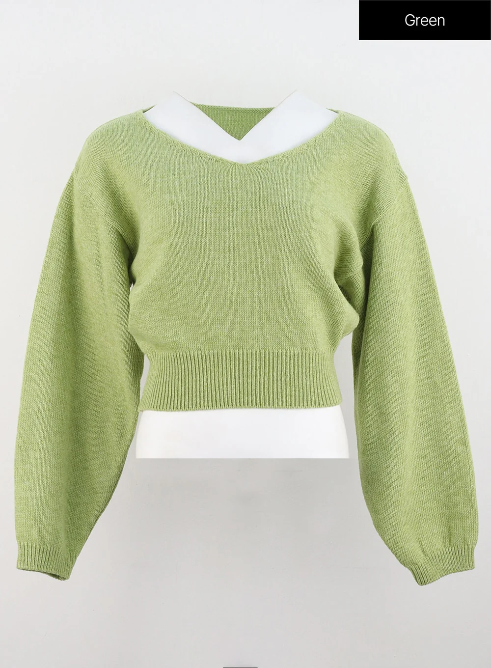 V-Neck Puff Sleeve Sweater OS302 - Image 14