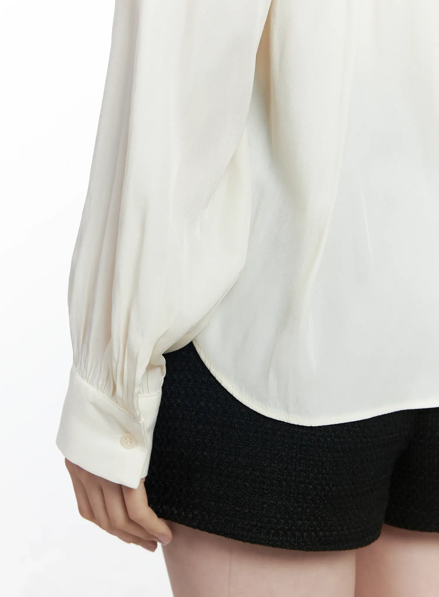 V-Neck Shirred Blouse and Scarf Set IF525 - Image 8