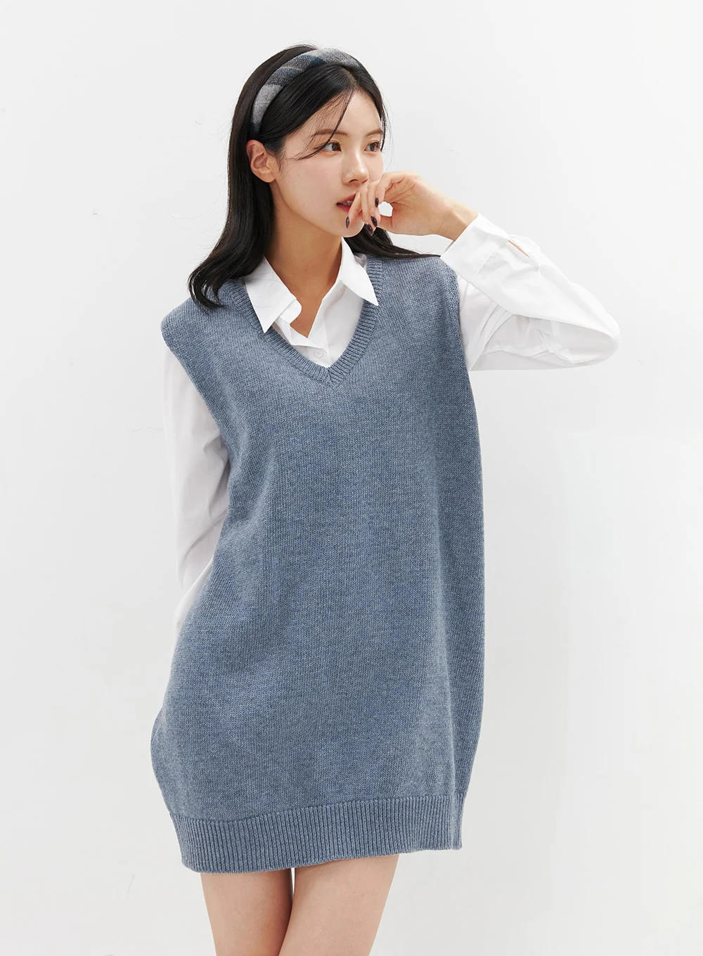 V-Neck Sleeveless Sweater Dress OO312 - Image 8