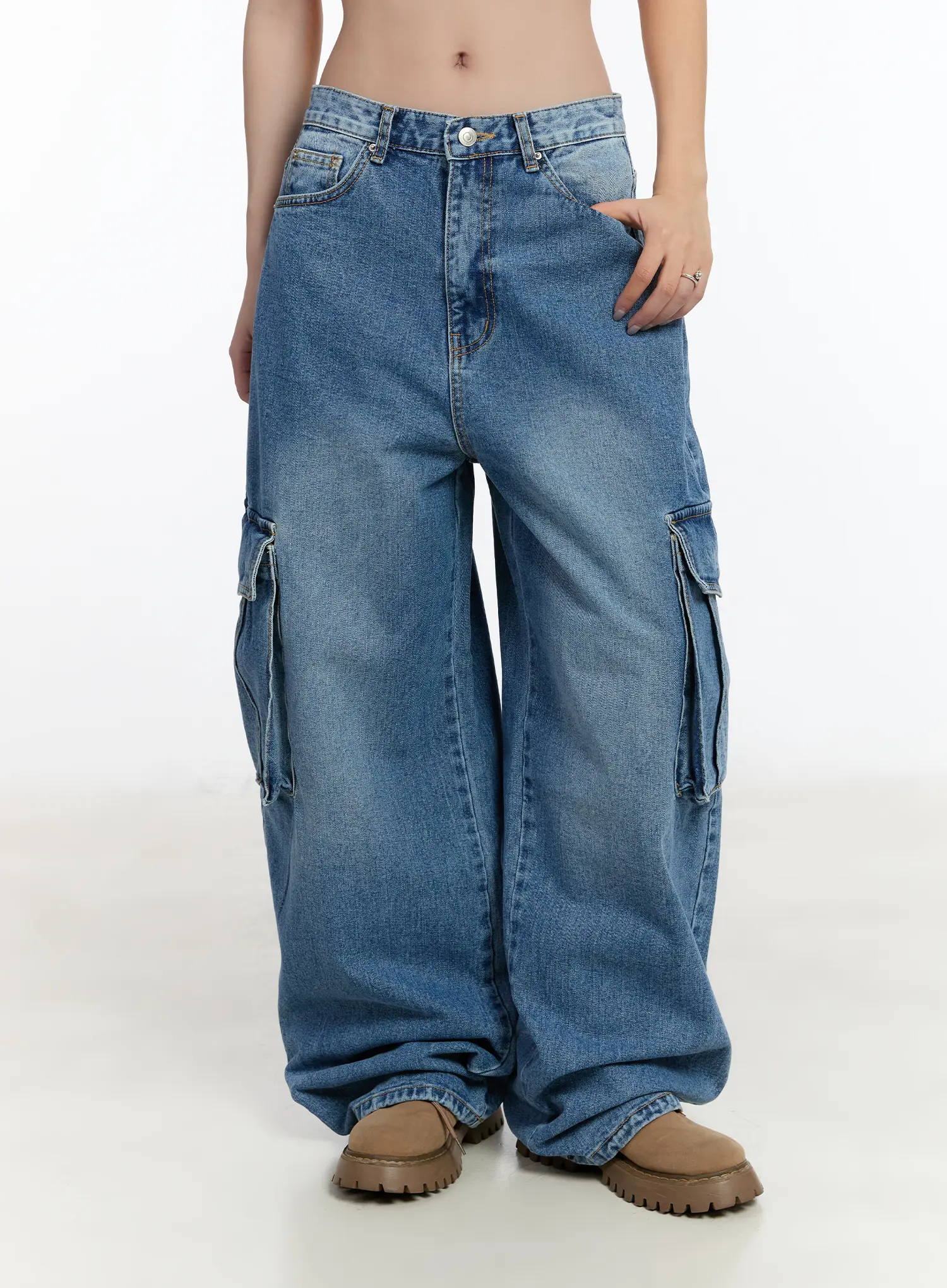 Valeria Wide Leg Cargo Jeans CM511 - Image 10