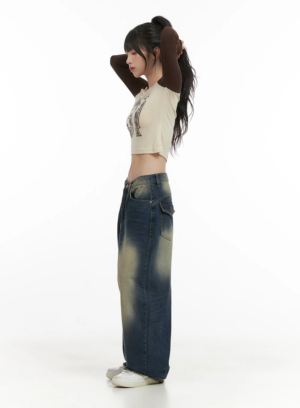 Veda Washed Denim Baggy Jeans CG421 - Image 4