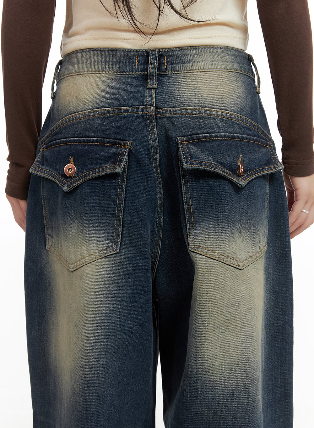 Veda Washed Denim Baggy Jeans CG421 - Image 6