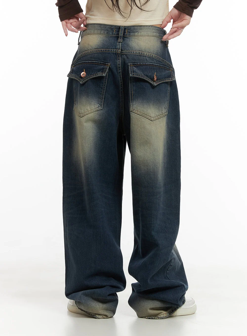 Veda Washed Denim Baggy Jeans CG421 - Image 7