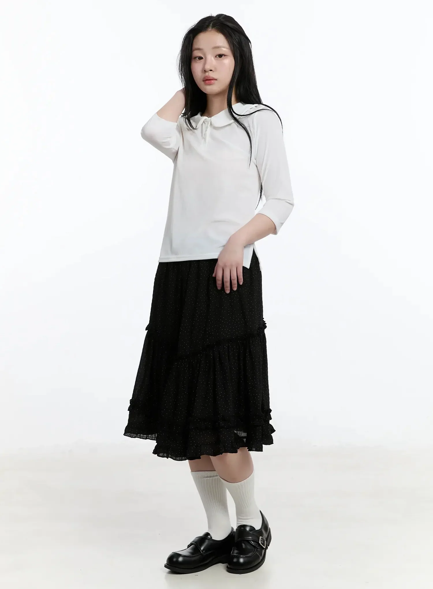 Velvet Collar 3/4 SleeveTop IM513 - Image 12