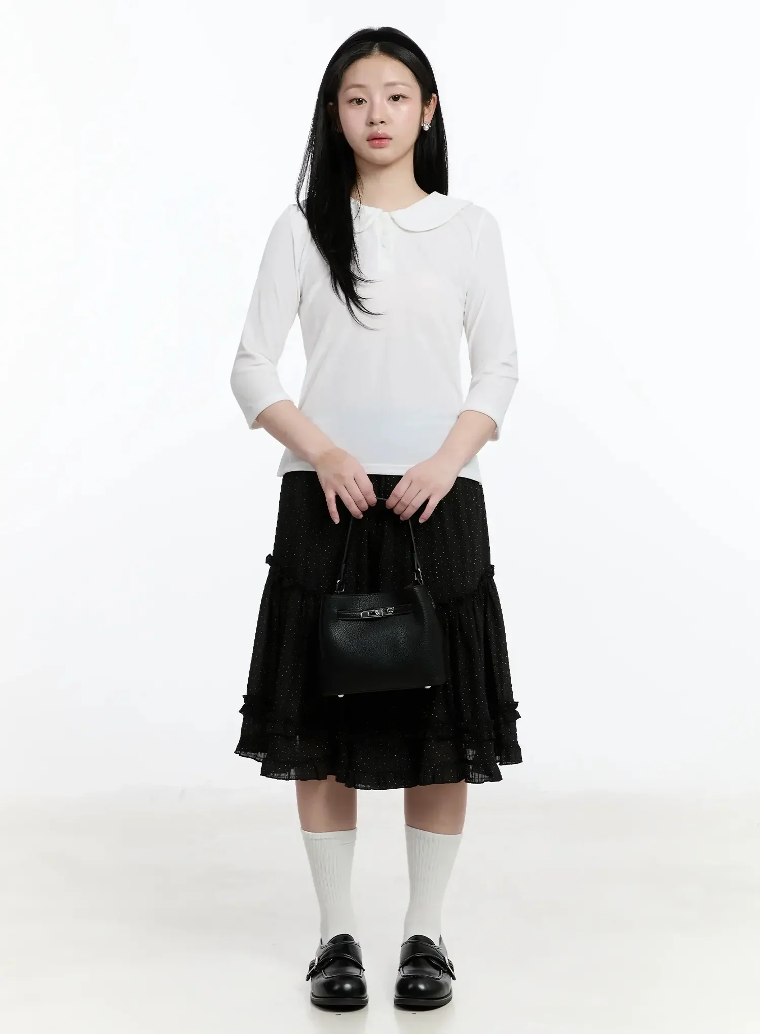 Velvet Collar 3/4 SleeveTop IM513 - Image 15