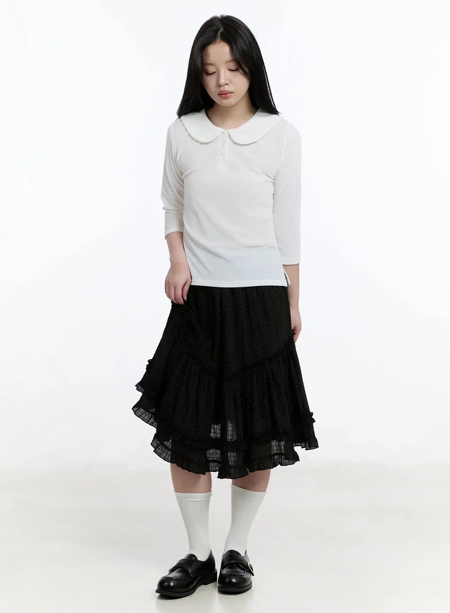 Velvet Collar 3/4 SleeveTop IM513 - Image 6