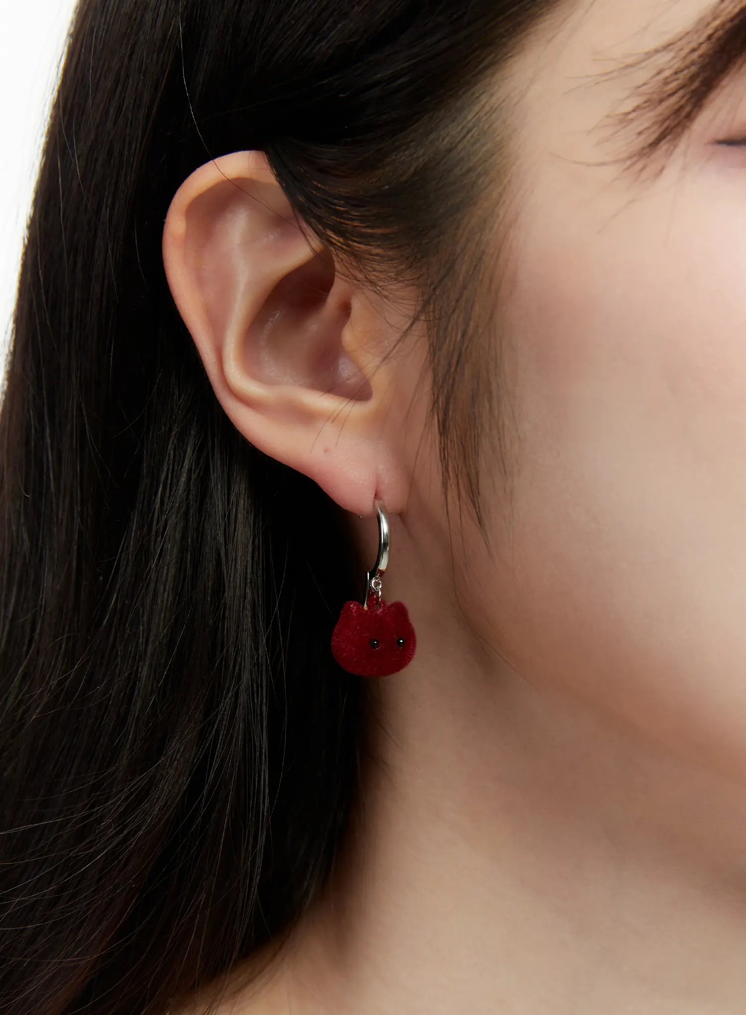 Velvet Ribbon Teddy Bear Earrings CD514 - Image 2