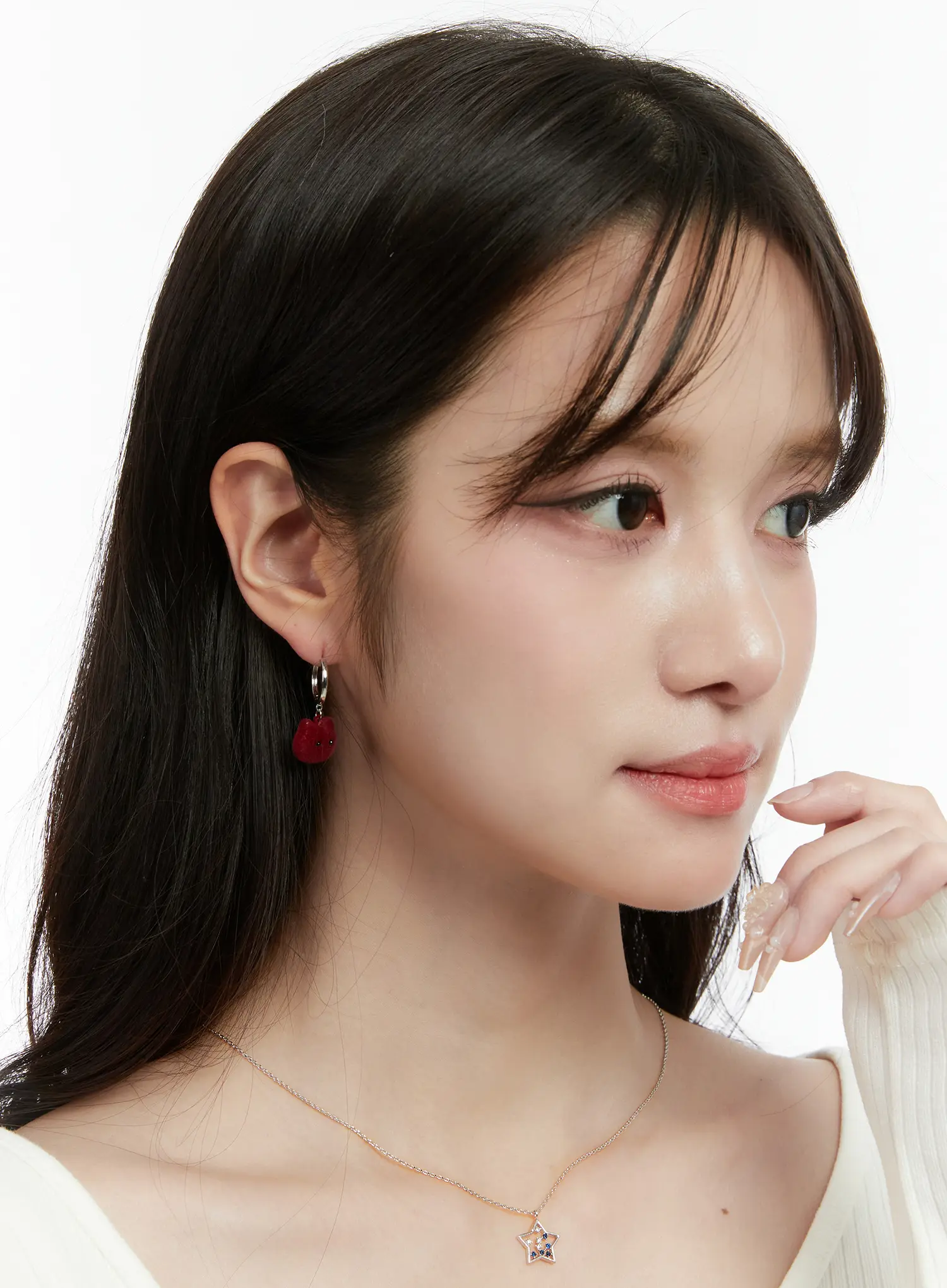 Velvet Ribbon Teddy Bear Earrings CD514 - Image 5