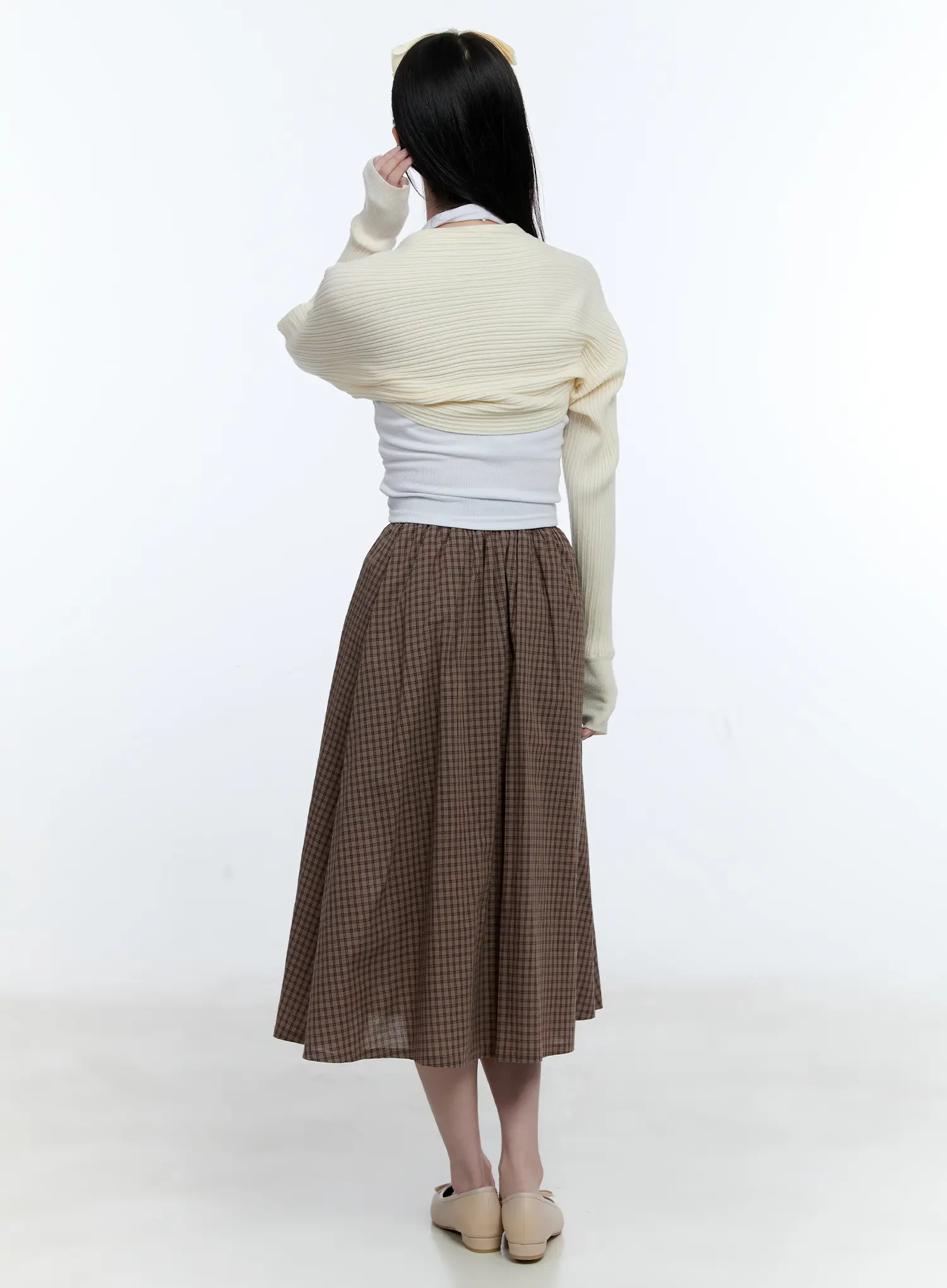 Vintage Gingham Midi Skirt CG514 - Image 4