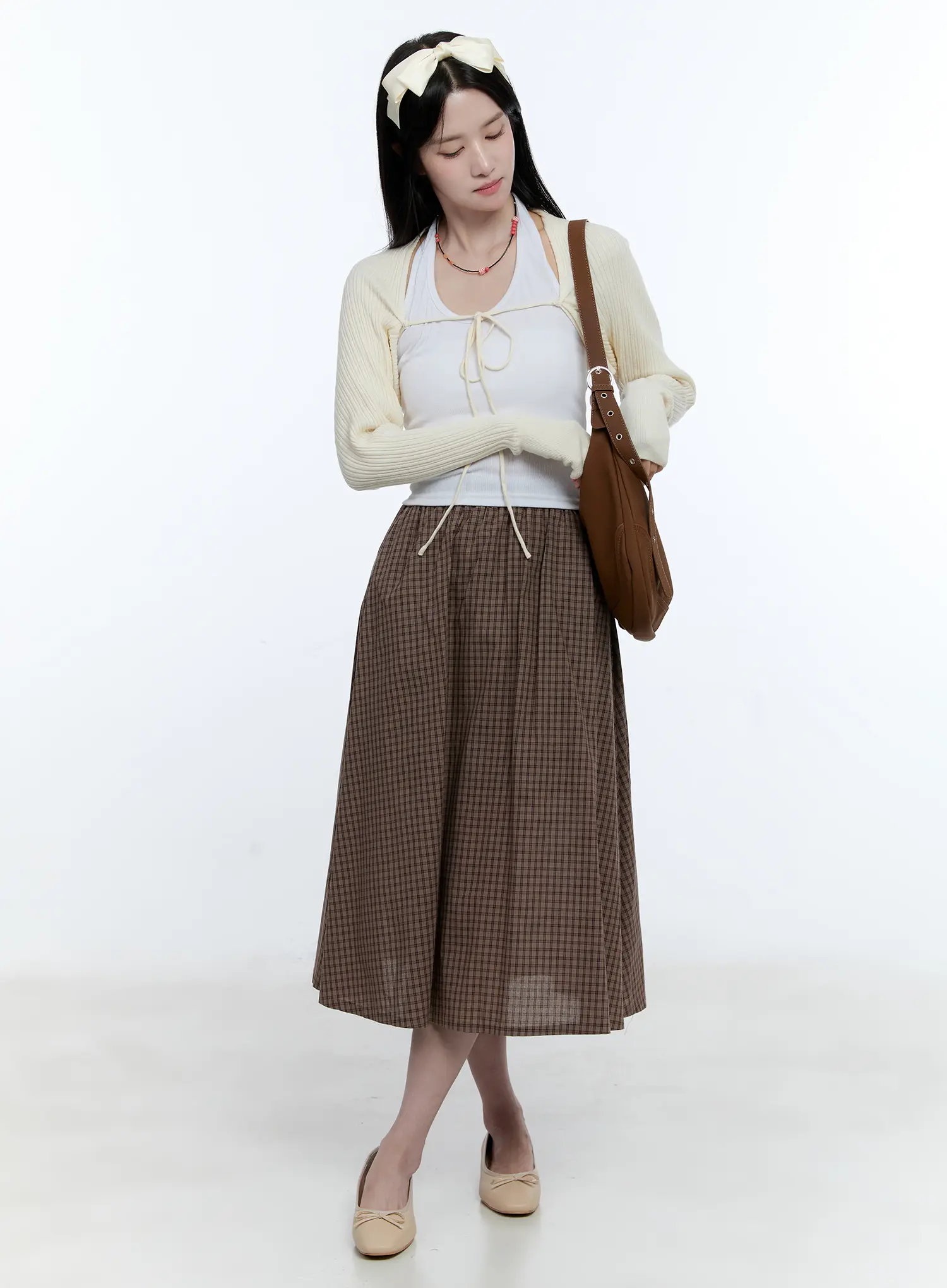Vintage Gingham Midi Skirt CG514 - Image 7