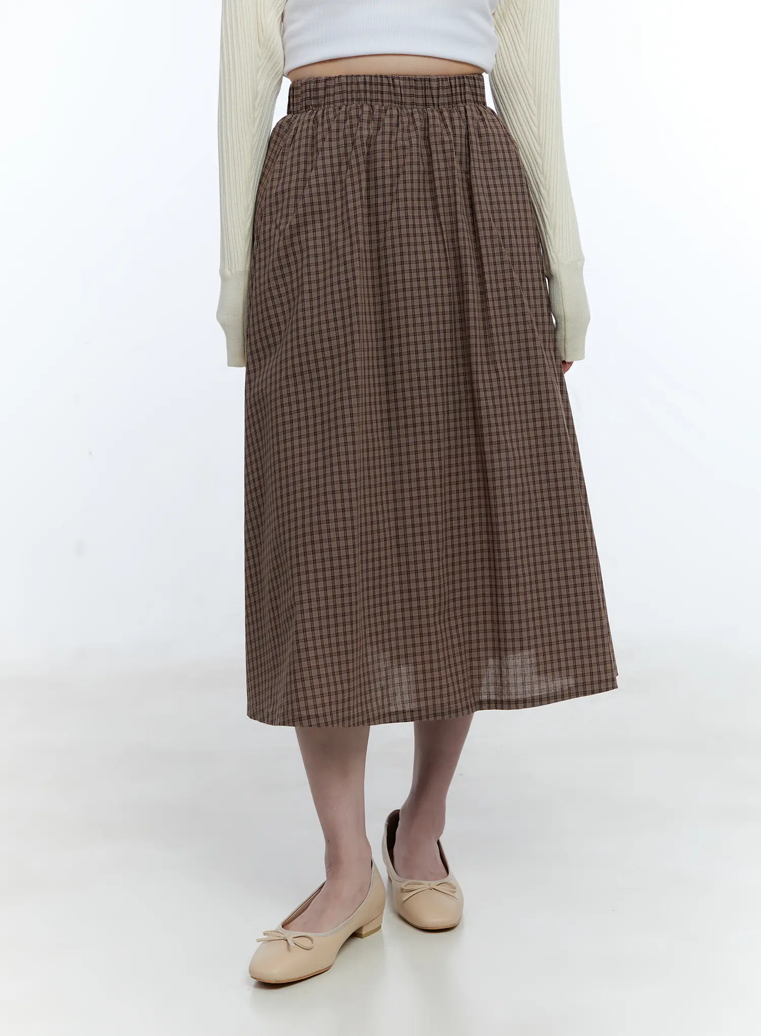 Vintage Gingham Midi Skirt CG514 - Image 8
