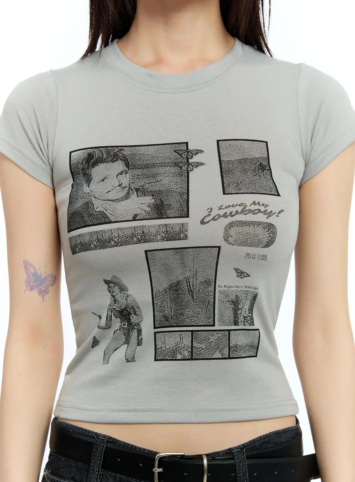 Vintage Graphic Baby Tee IU524 - Image 4