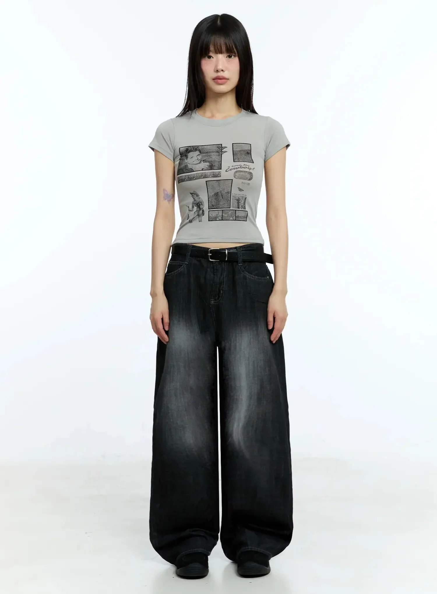 Vintage Graphic Baby Tee IU524 - Image 5