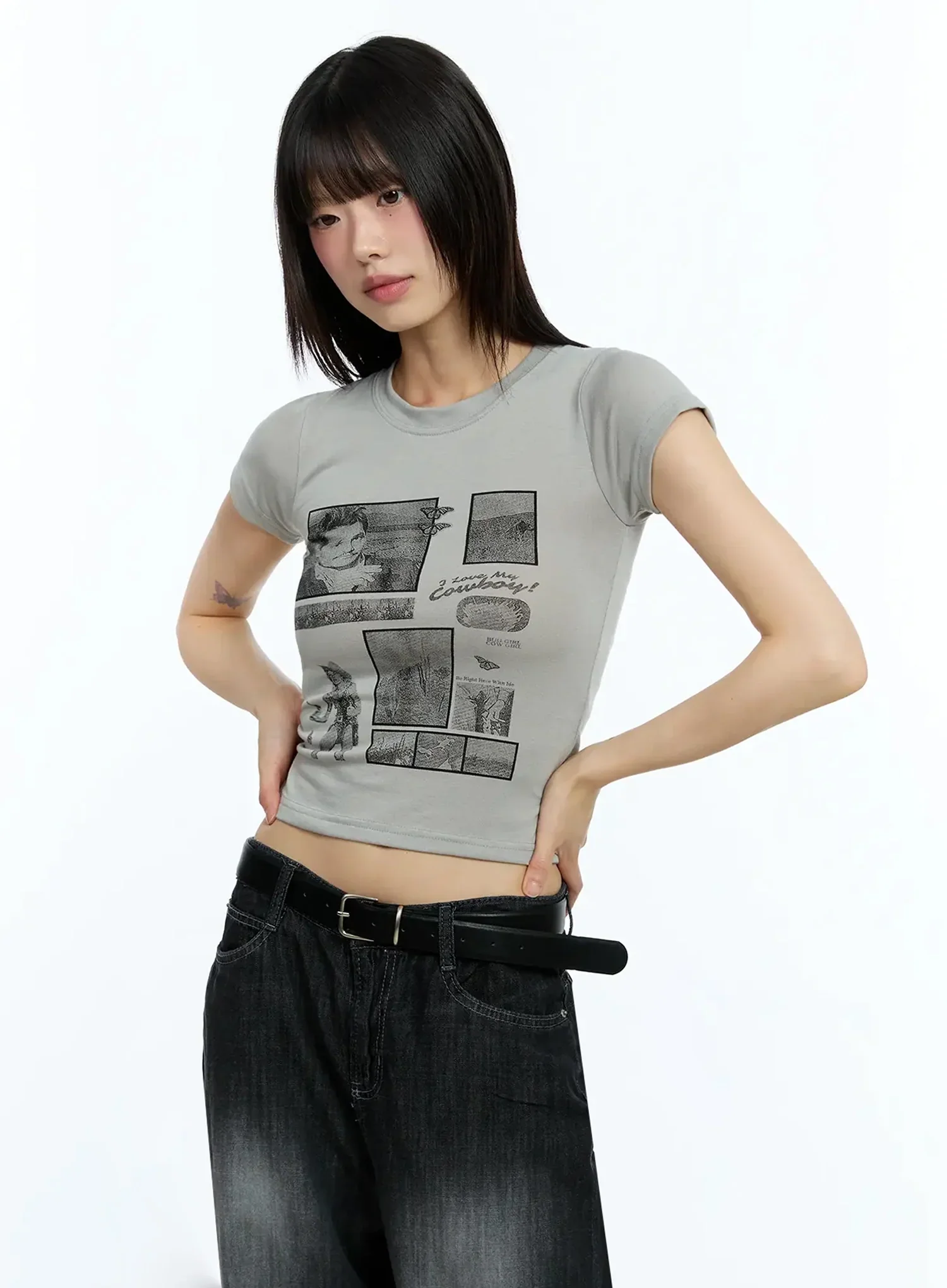 Vintage Graphic Baby Tee IU524 - Image 9