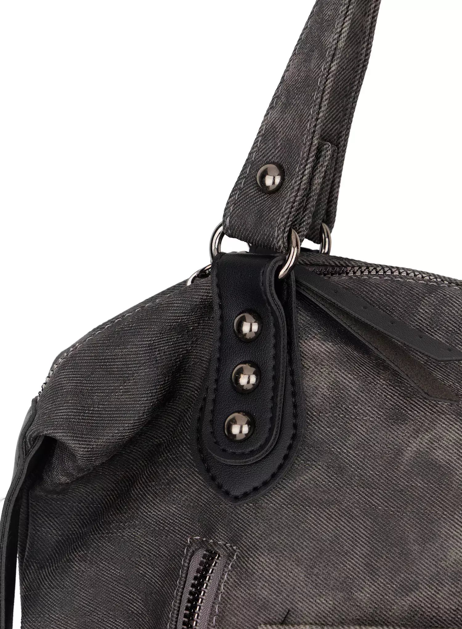 Vintage Leather Accent Shoulder Bag IM530 - Image 6