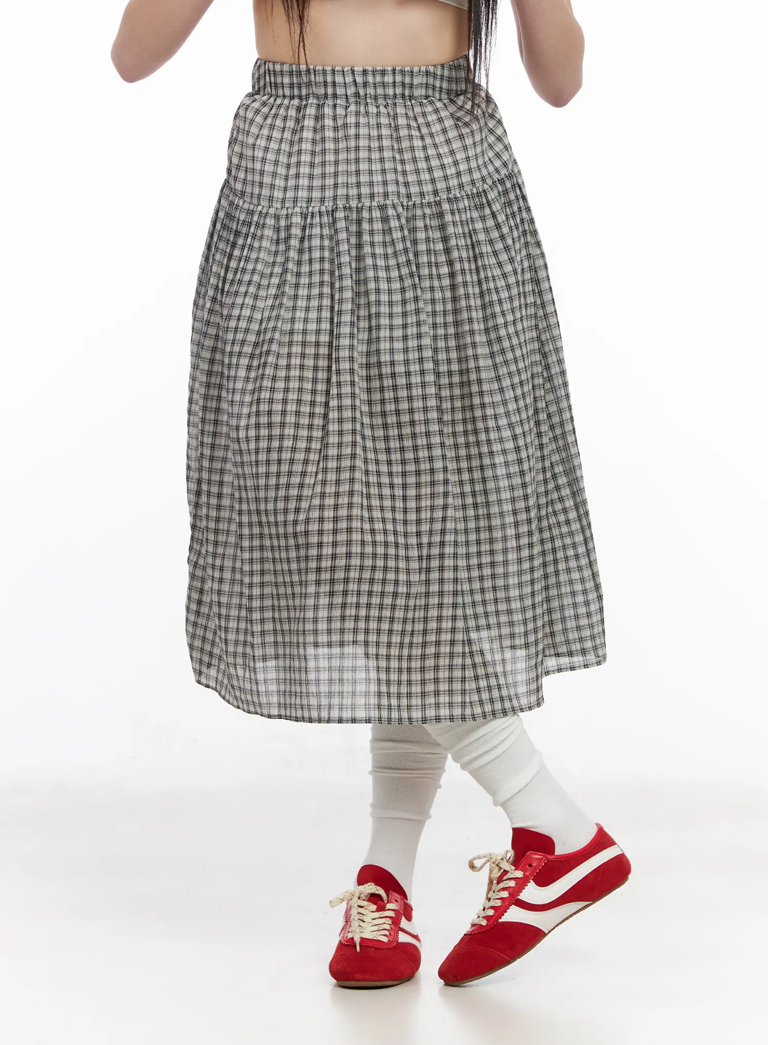 Vintage Plaid Midi Skirt CM513 - Image 2