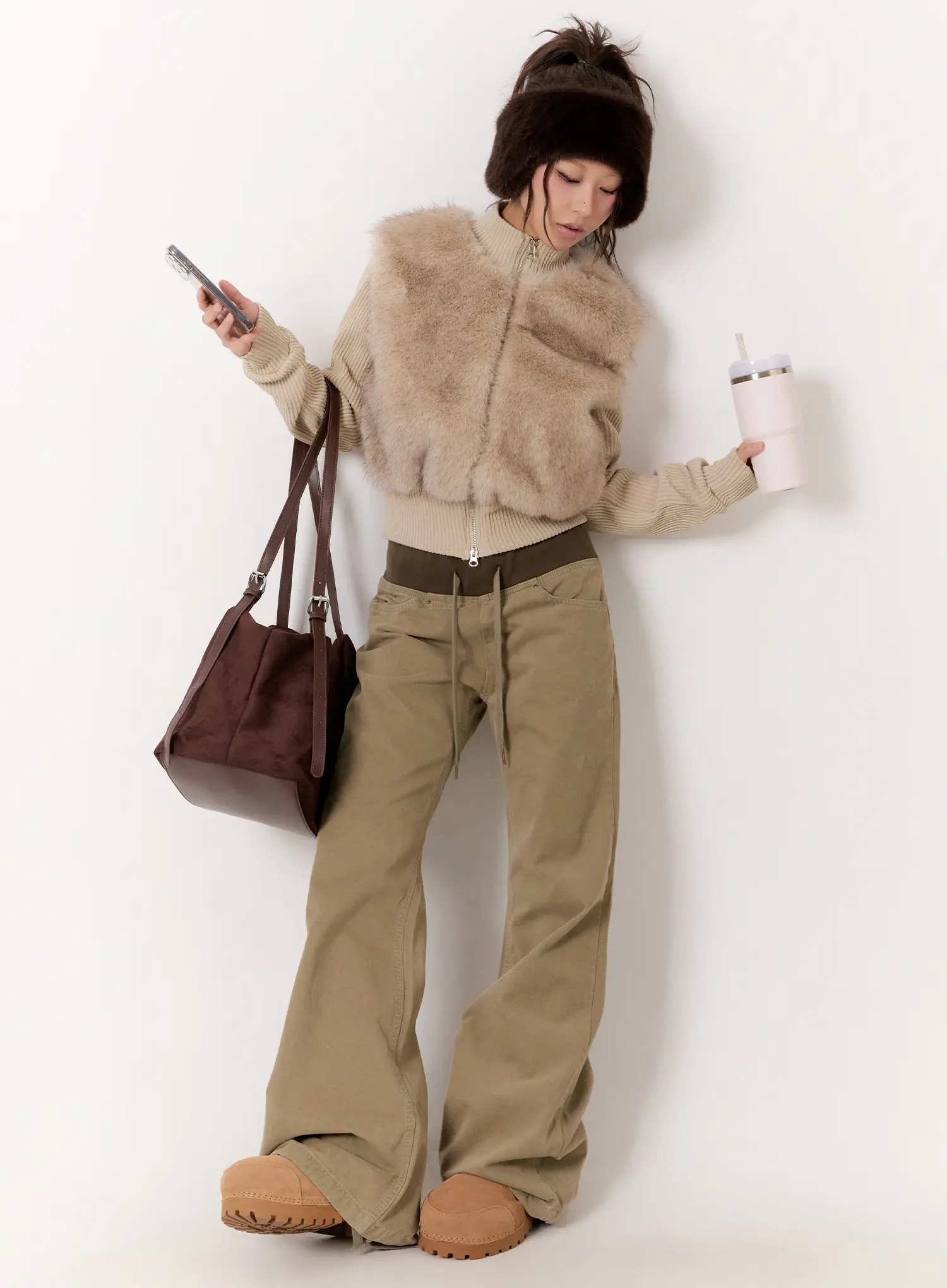 Vintage Pocket Bootcut Cotton Pants CN527