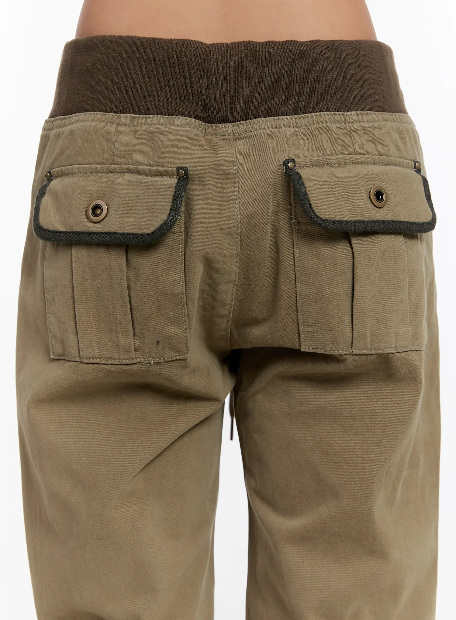 Vintage Pocket Bootcut Cotton Pants CN527 - Image 6