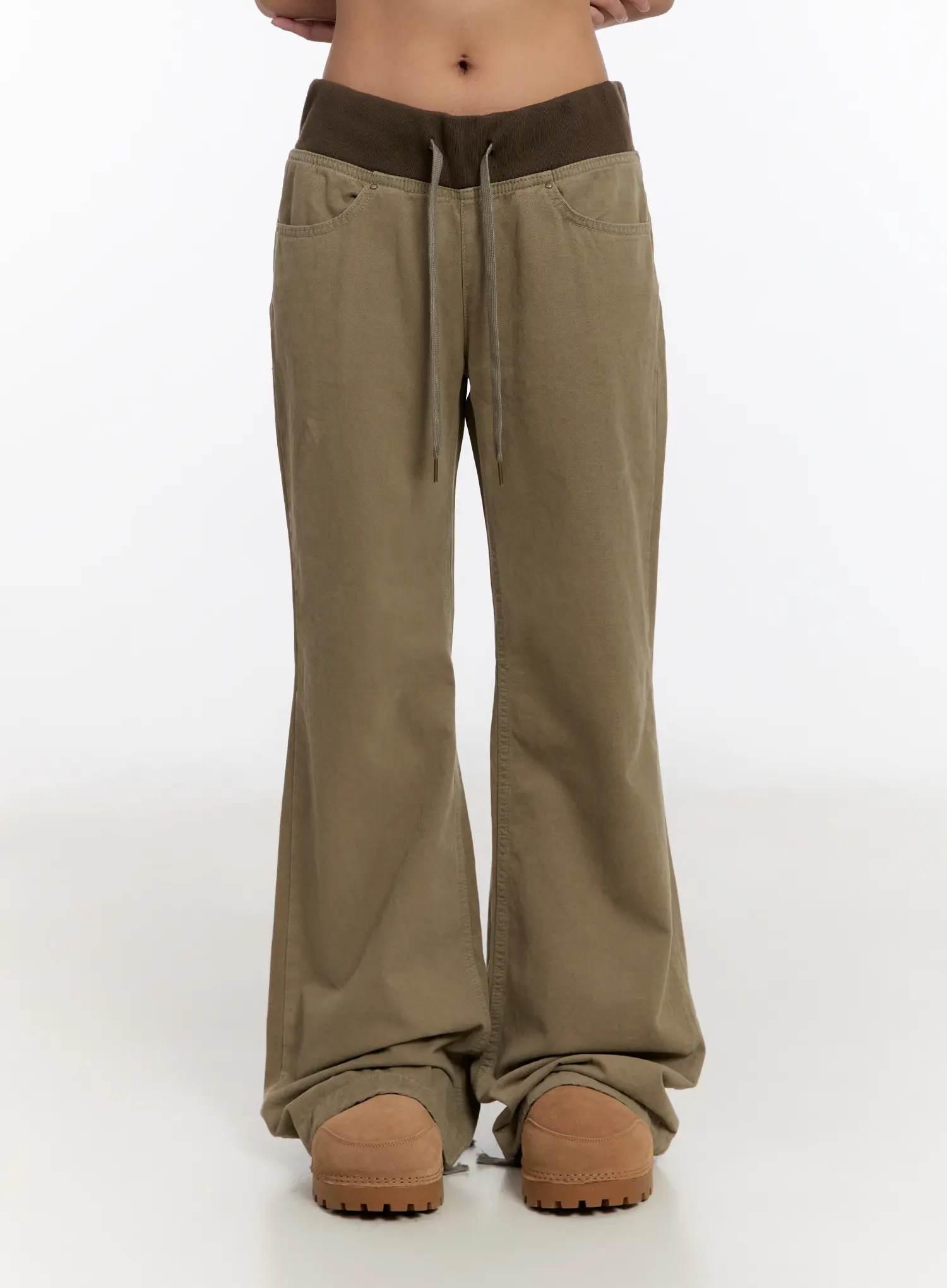 Vintage Pocket Bootcut Cotton Pants CN527 - Image 9