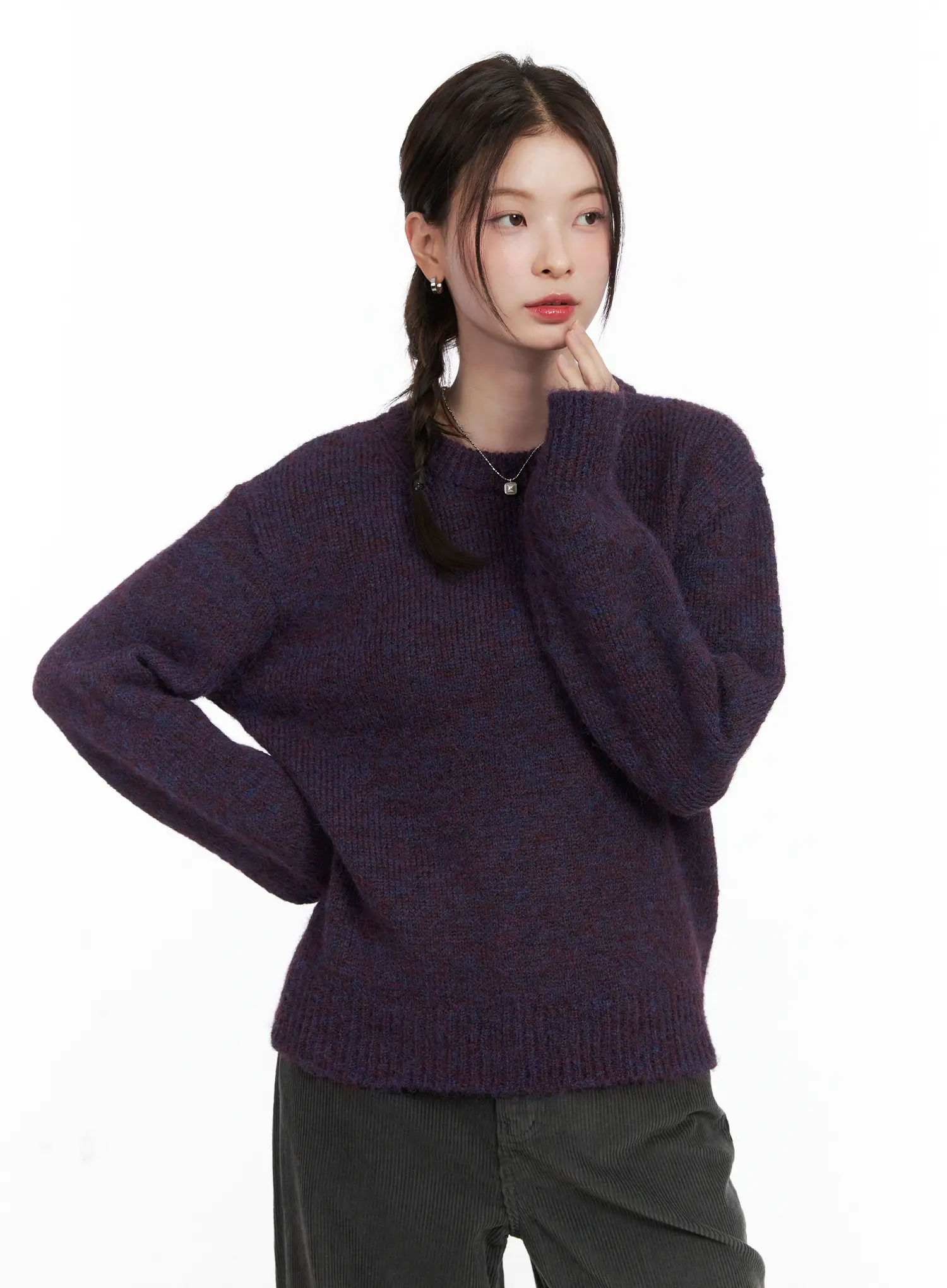 Vintage Round Neck Knit Sweater CN518 - Image 2