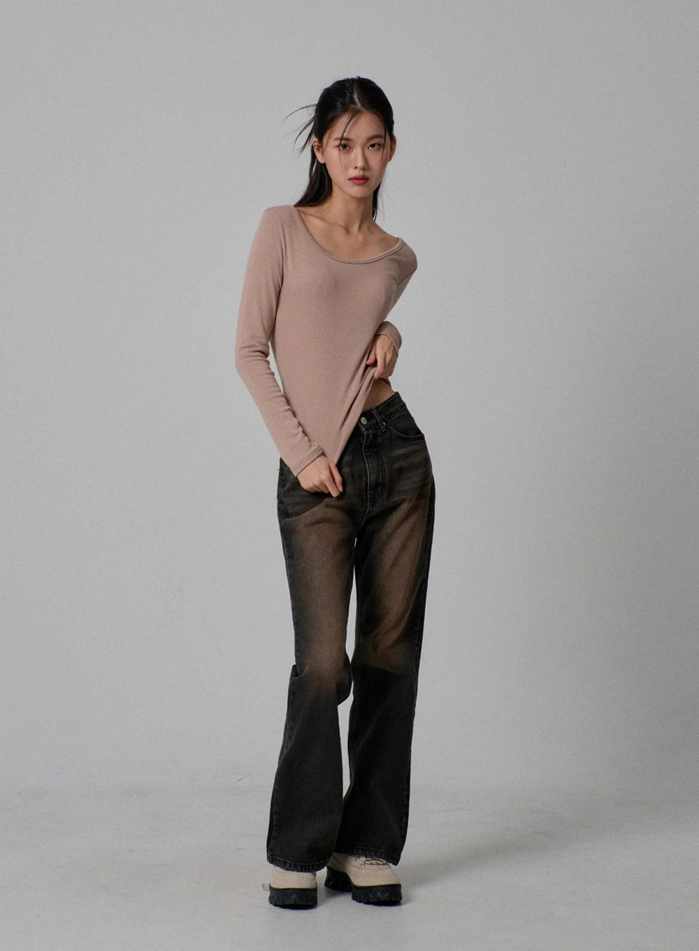 Vintage Wash Bootcut Jeans IJ310 - Image 5