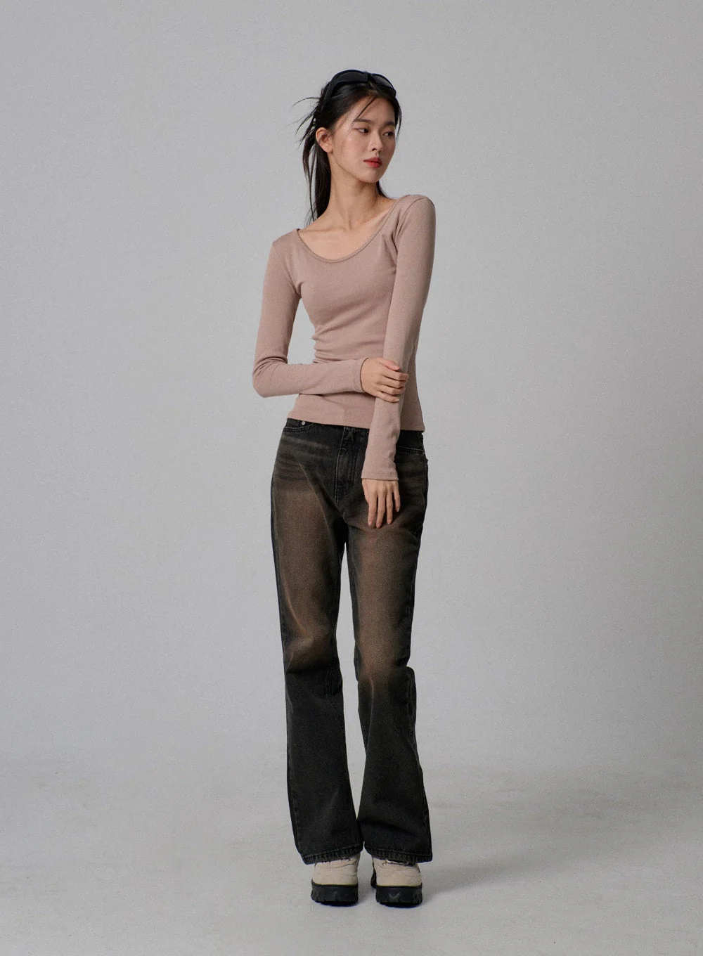 Vintage Wash Bootcut Jeans IJ310 - Image 8